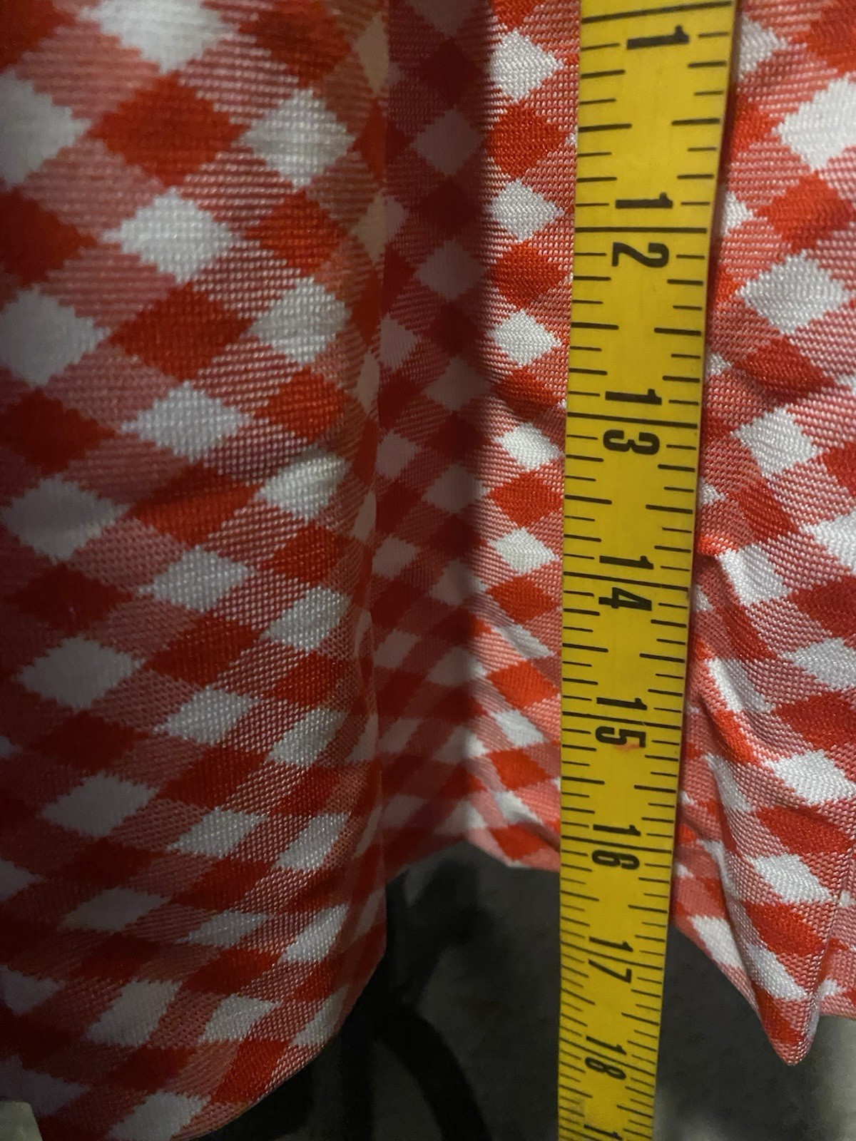 Vintage Stockton 70s Dress Red White Plaid Collar/ Mindi Dress. Size M-L.