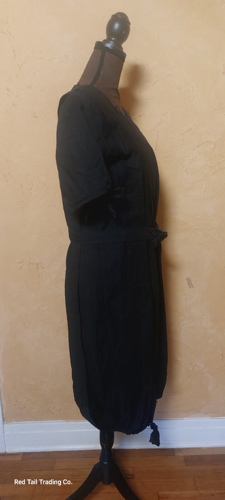 Museum Quality 1910s Edwardian Black Cotton Gymsuit, playsuit, Made By « Winner »