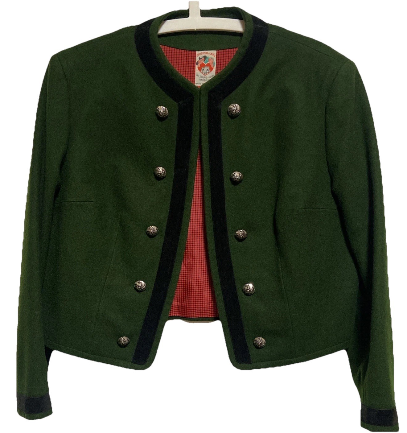 Vintage Orig LANZ SALZBURG Dark Green 10 Button TRACHTEN Jacket Austria Sz 44
