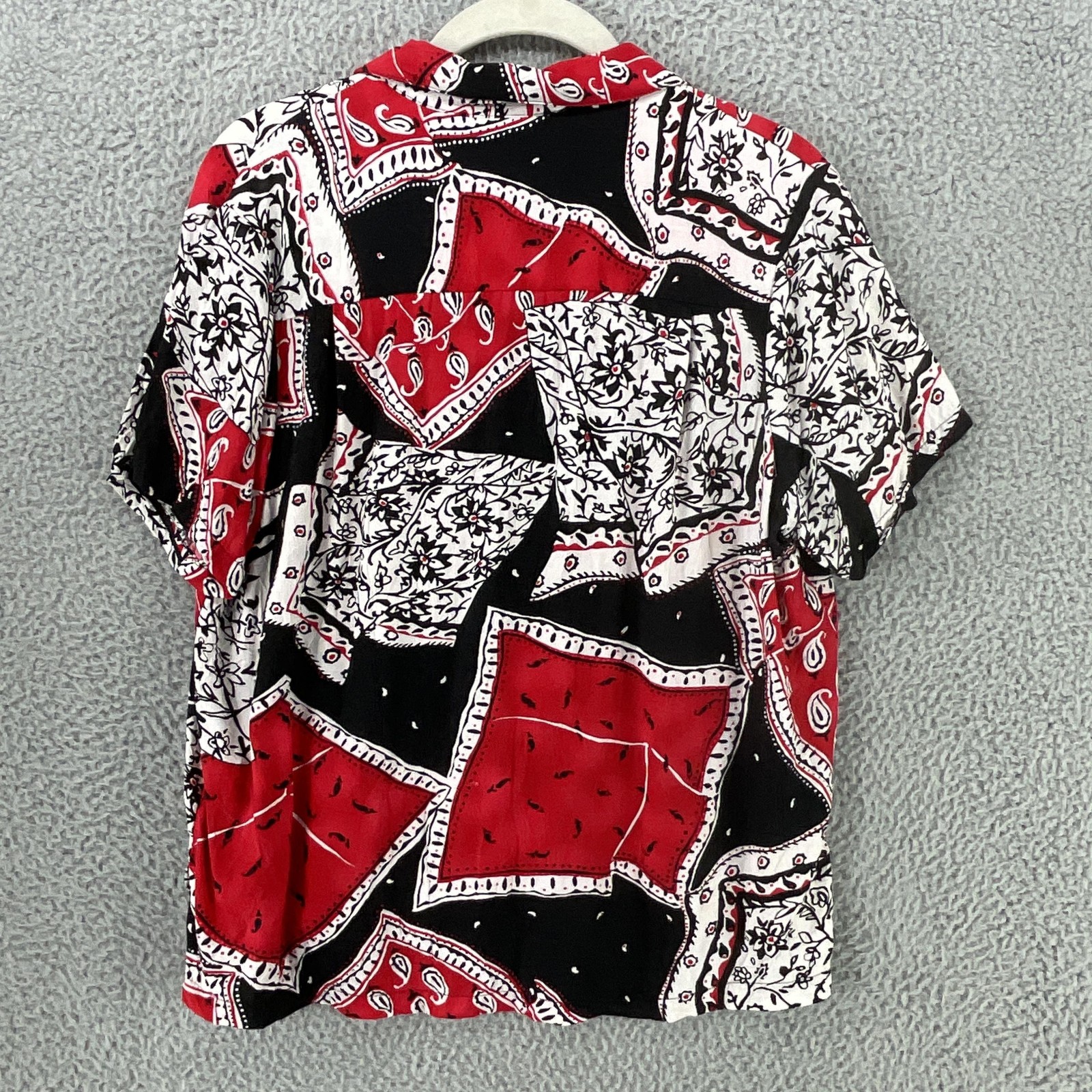 Vintage Jams World Shirt Womens M Multi Color Bandana Hawaii Aloha USA 1990s