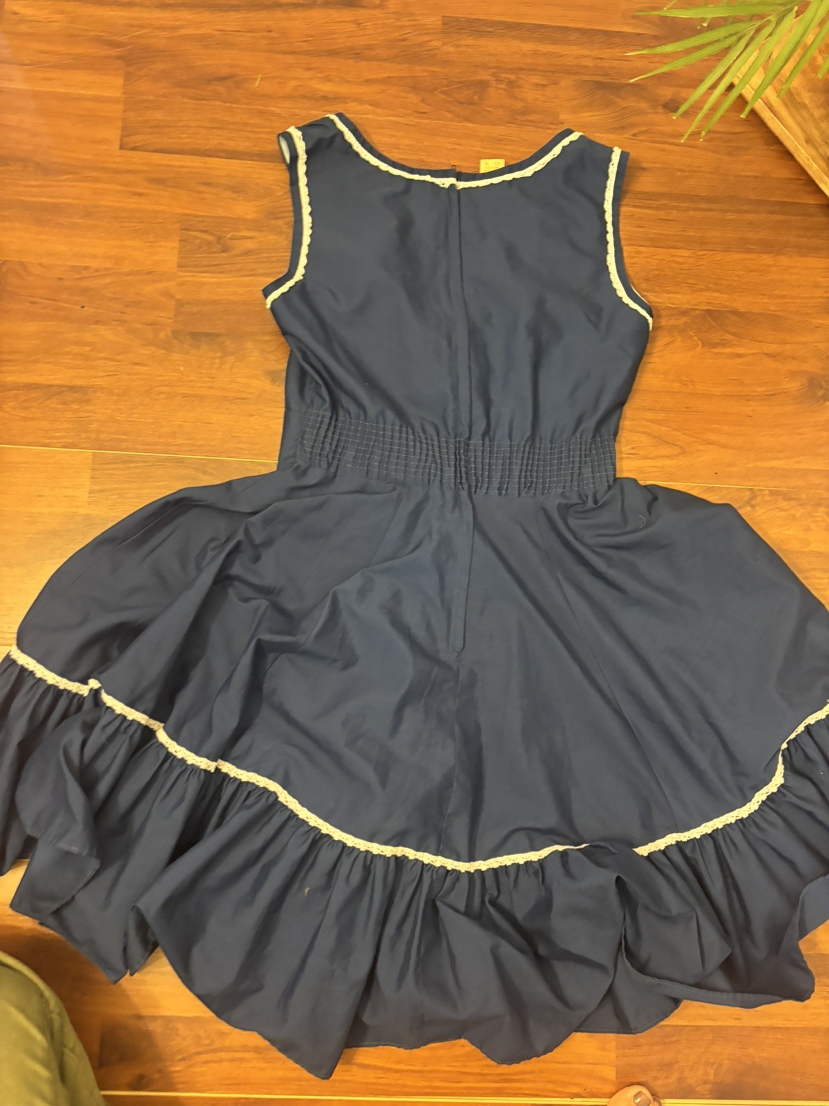 Vintage Parteners Please Dress Cottagcore Renaissance Peasant Corset Blue S/M