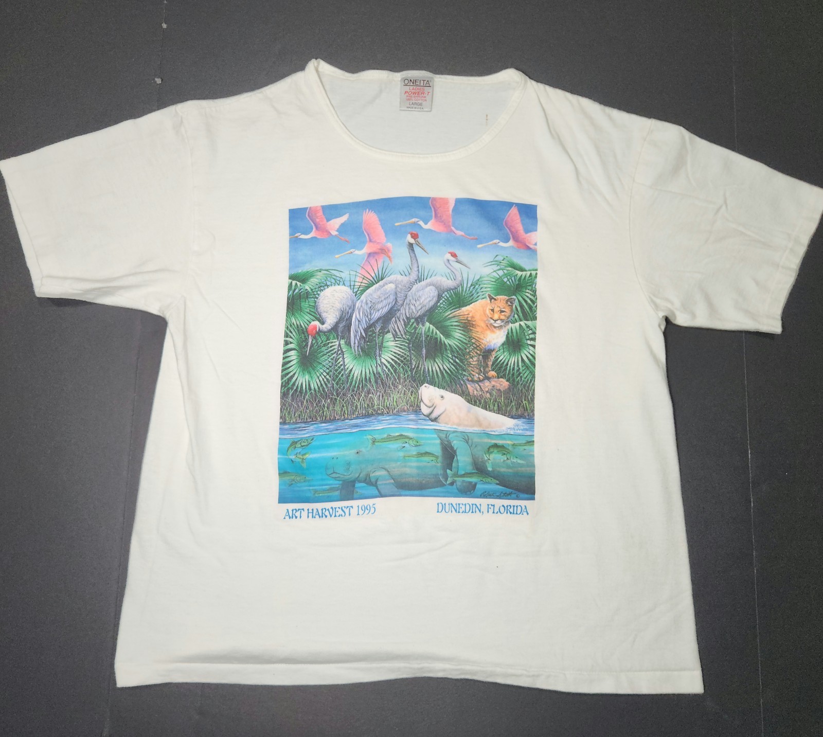 Dunedin Florida Women&rsquo;s VTG t Shirt Size L 1995 Art Harvest