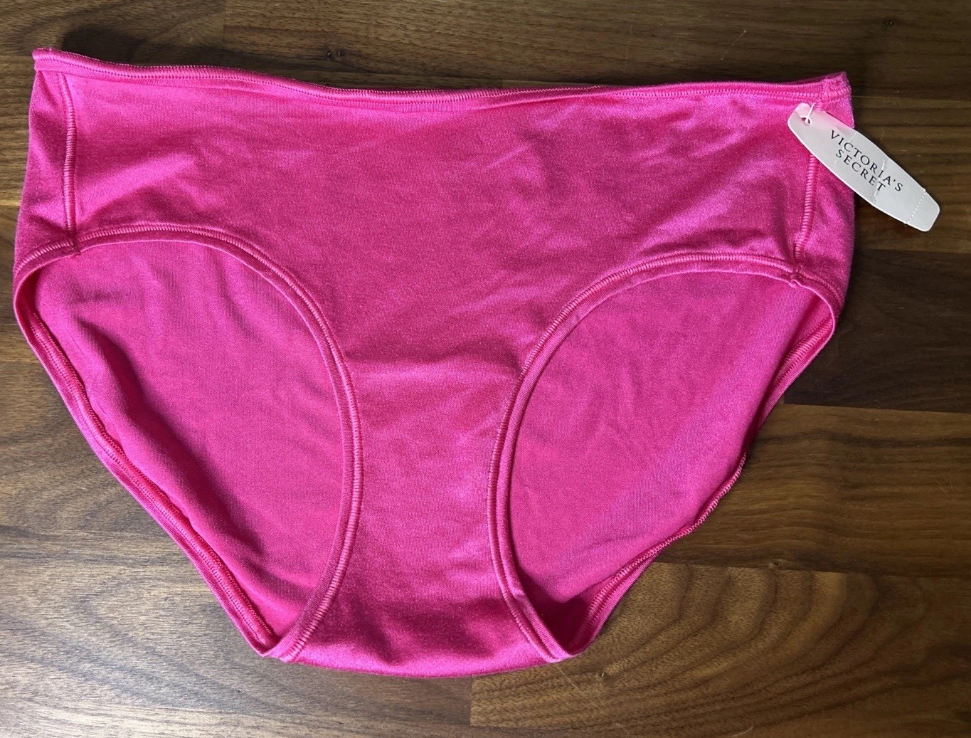 Vtg Victoria&rsquo;s Secret Silky Stretchy HOT PINK Hiphugger Panties Size M 24-36&Prime; W