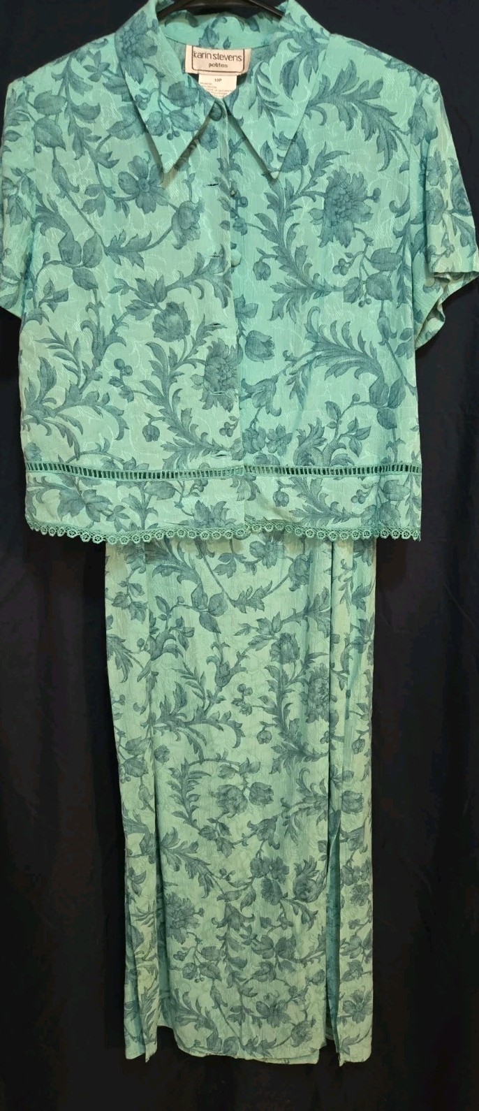 Karen Stevens Blue Women 2 Piece Dress With SS Jacket Shift Dress Sz 10P RN8970O