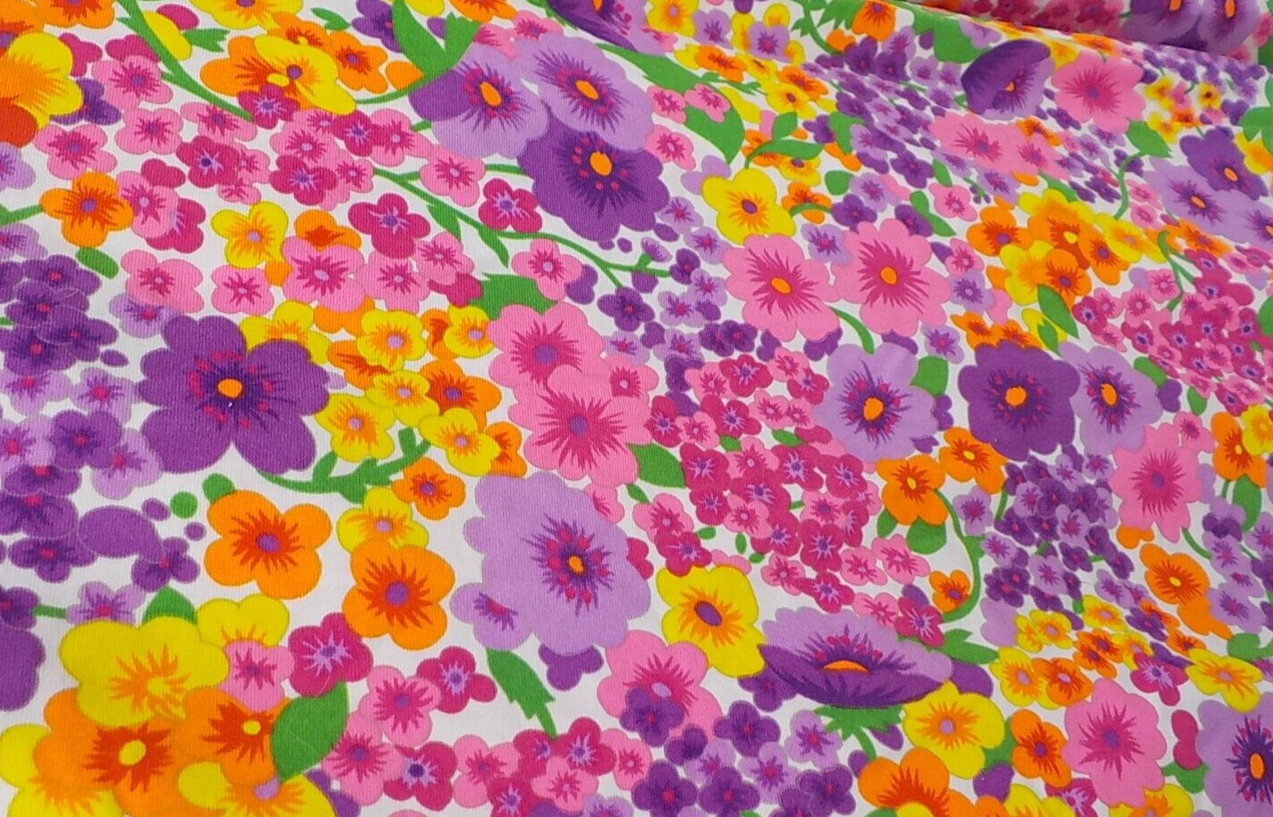 Vintage David Brown California Caftan House Lounge Maxi Dress COLORFUL FLOWERS p