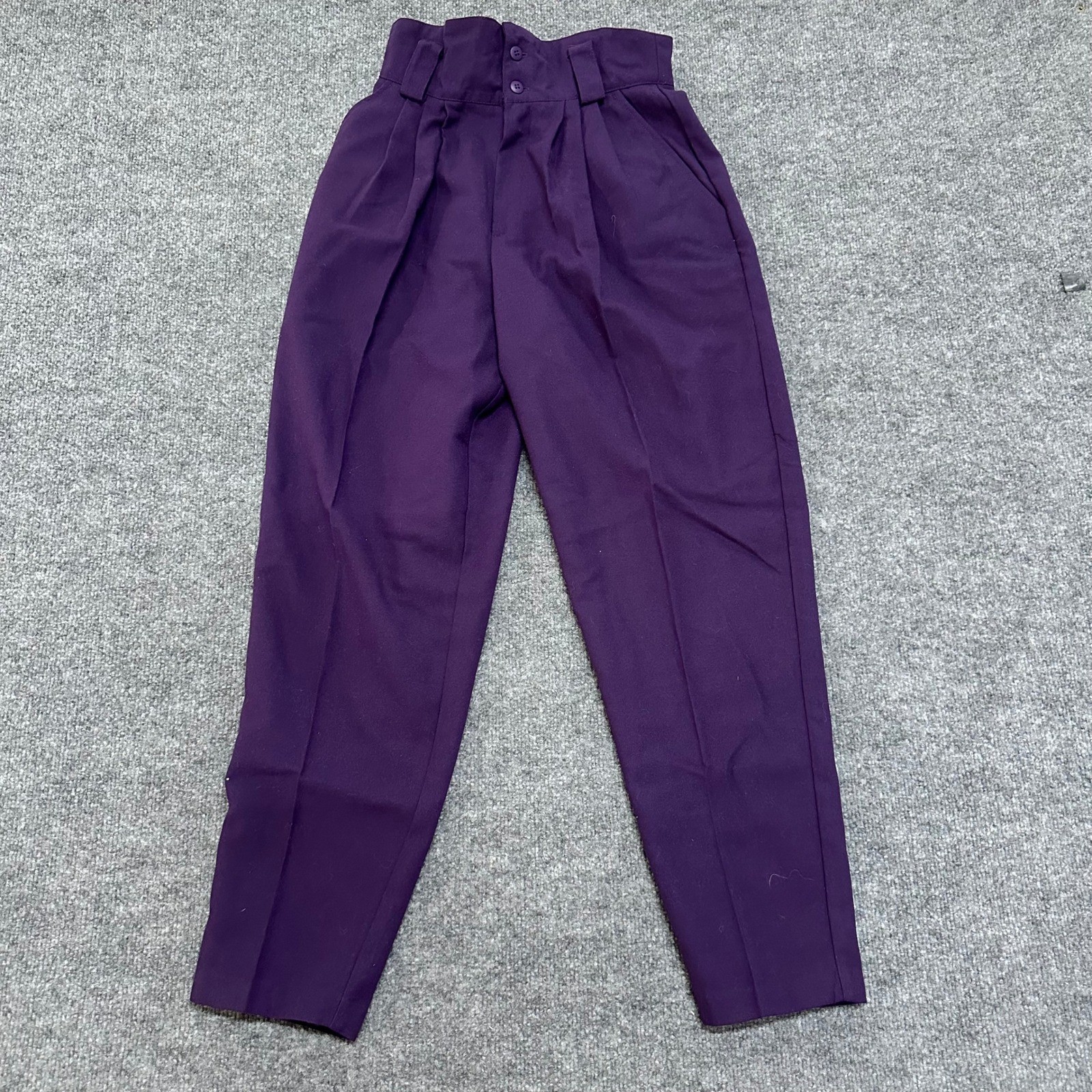Daily Habit Trousers Womens Size 9 Purple High Waisted Pleated Tapered Vintage