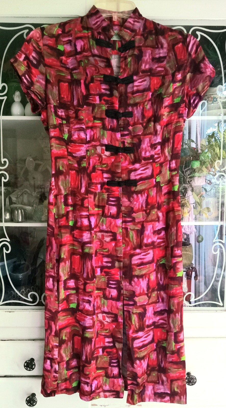 Vintage 1960s MILDRED&rsquo;S OF HAWAII Asian Cheongsam Quipao Tea Timer Tunic Dress S