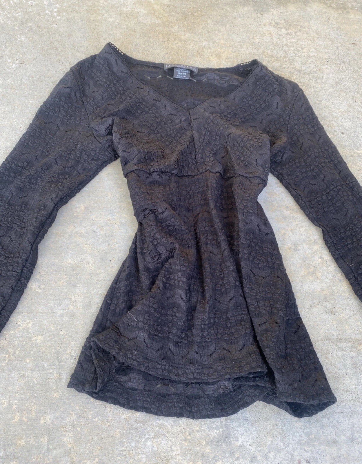 Vintage Elementz Black Whimsical Goth Top Sz PS 90s Vtg Dark Fairy