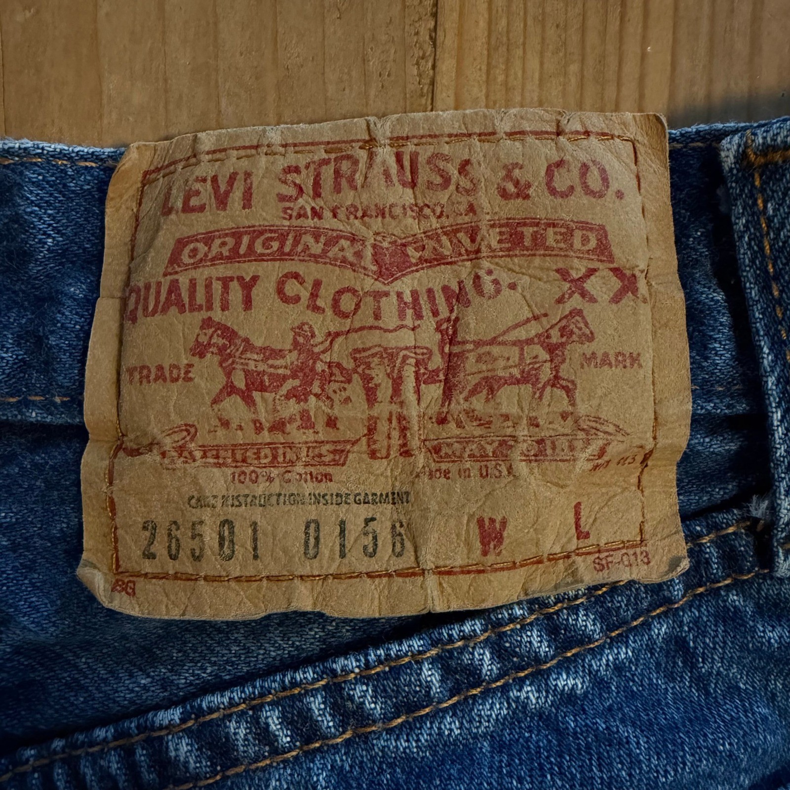 Vintage Levis 26501 501xx Jeans 25×29 High Waist Straight Leg Indigo Made In USA