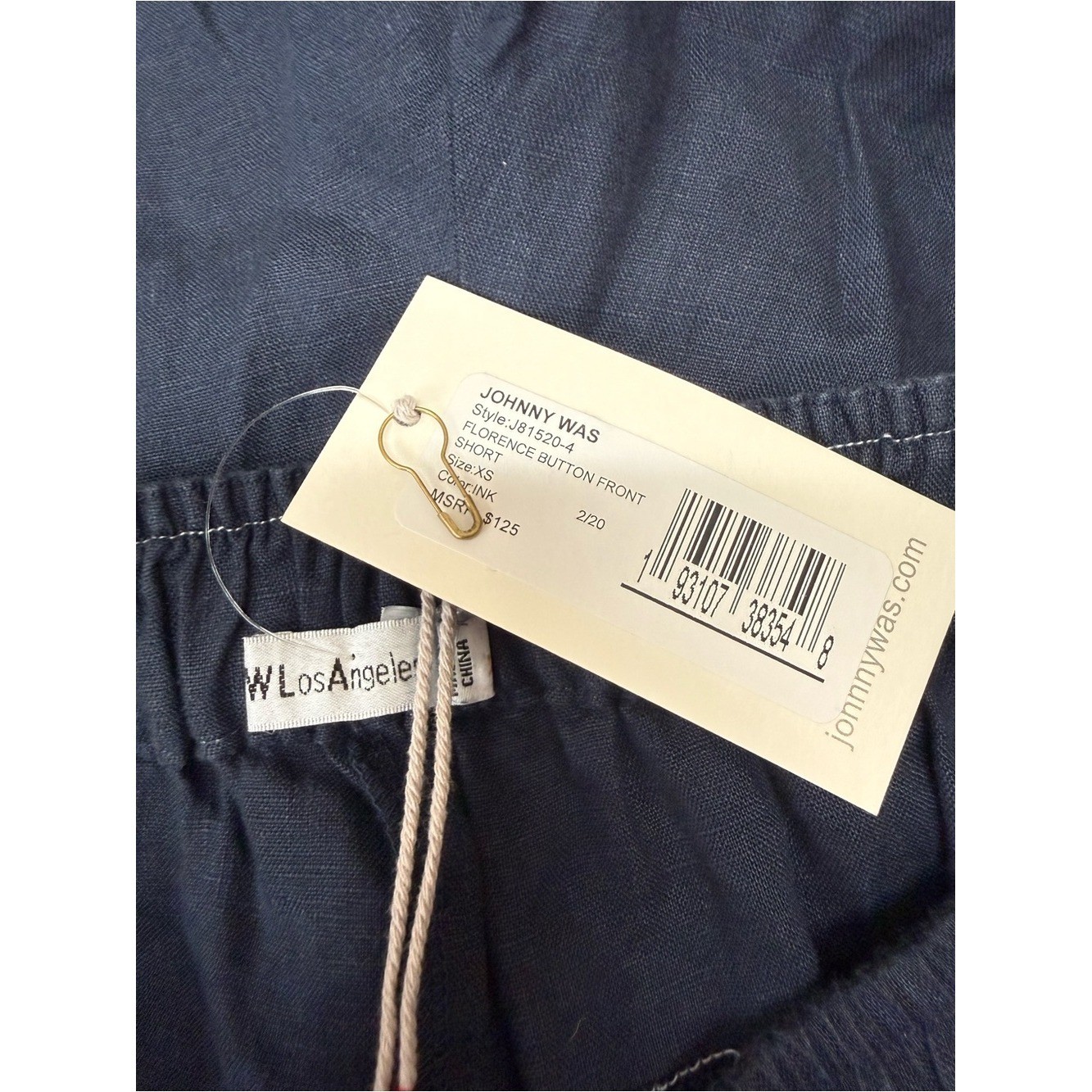 Johnny Was FlorenceButton Front LinenEmbroidered Shorts size xs NWT