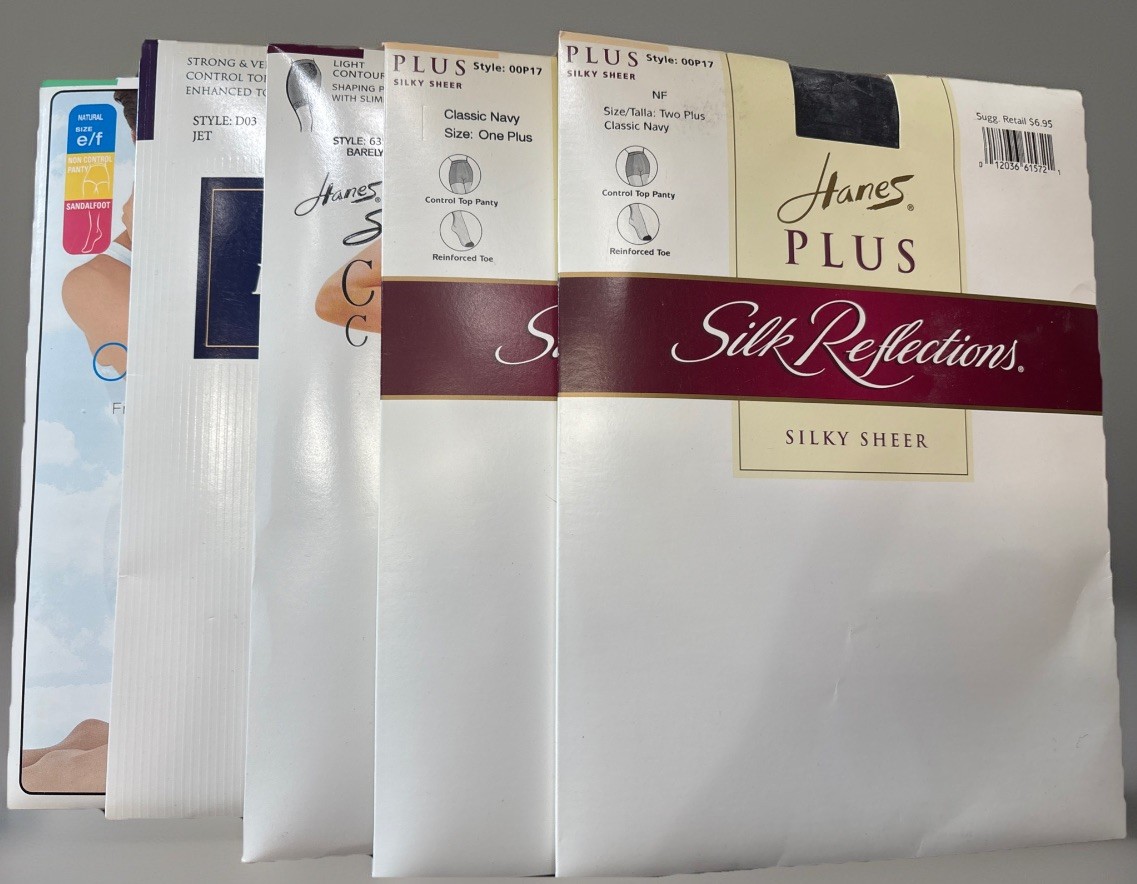 Lot of 5 Hanes Plus Size Control Top Contouring Pantyhose