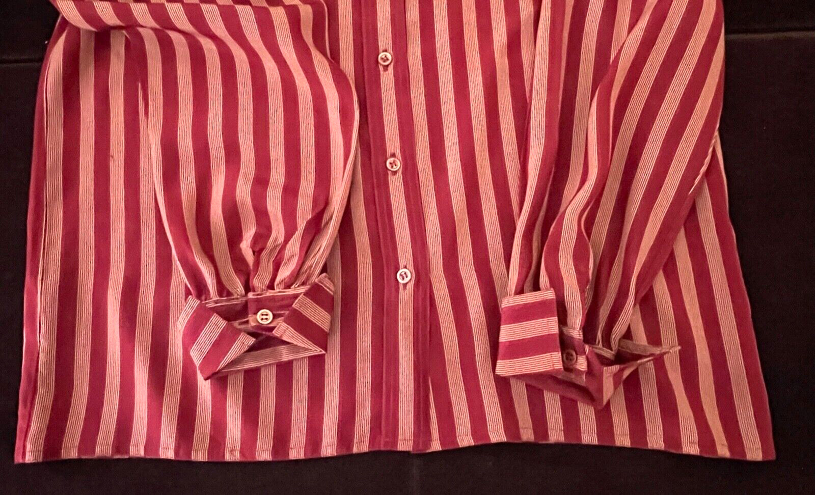 Authentic Vintage 1970s Chanel Striped Silk Blouse Size 40 YY221