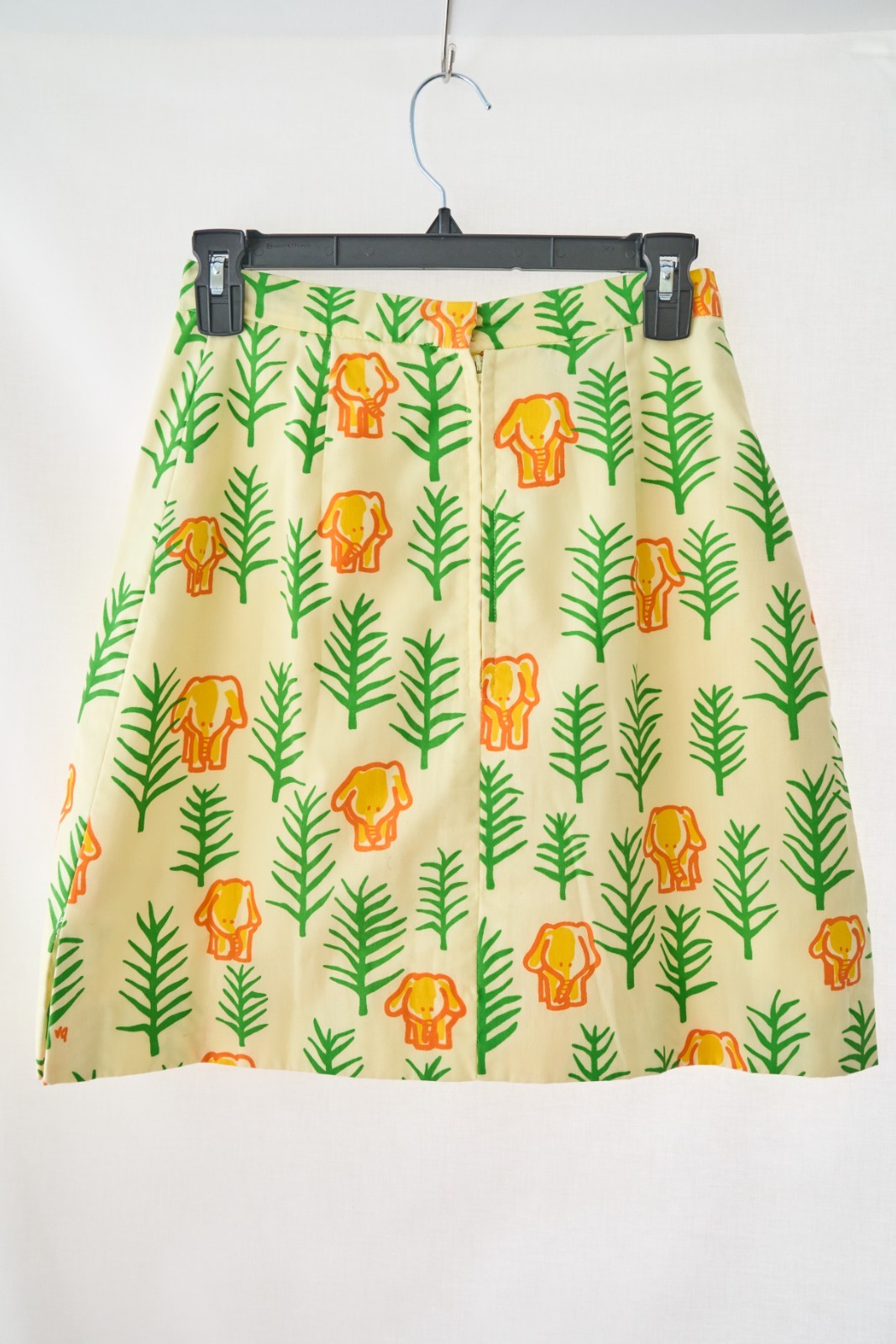 Vtg Vested Gentress Hand Screen Print A-Line Skort Skirt Elephant Sz 10 Sm 1970s