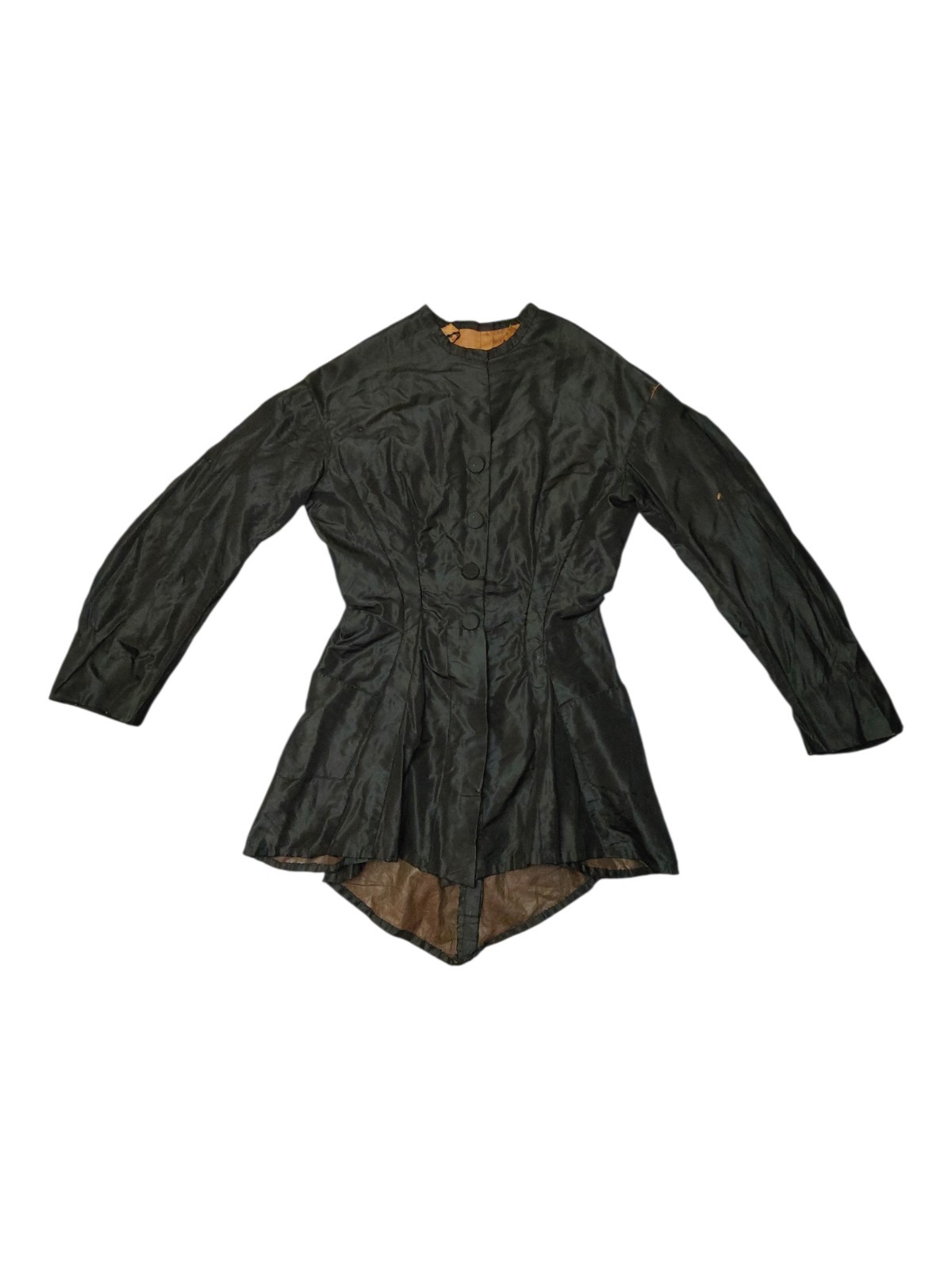 Antique Victorian Black Silk Taffeta Bodice 1870s-1890s Collector’s Piece