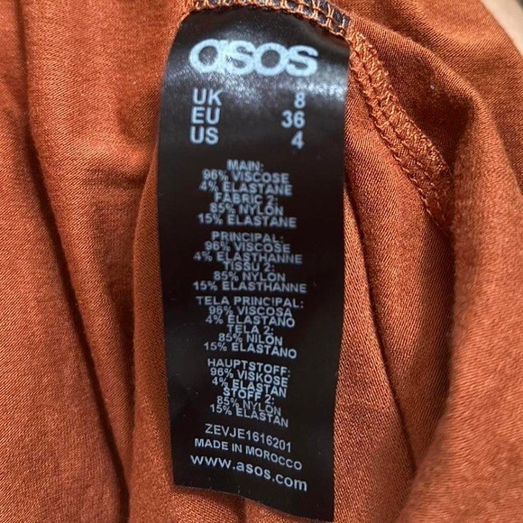 Vintage (2010&rsquo;s) Asos Rust Mesh Panel Bodycon Dress