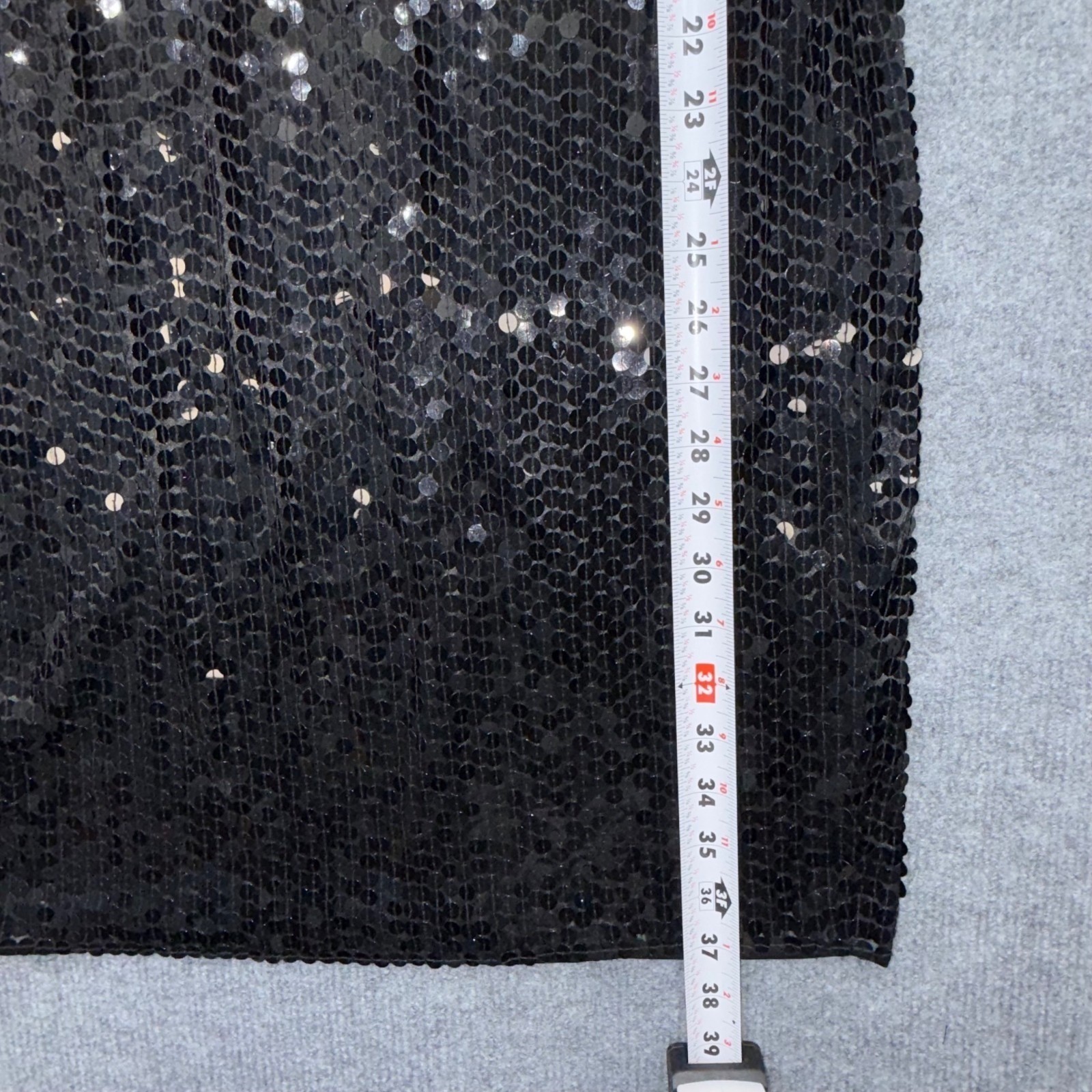 Vintage NEW Nite Line Black Sequin Square Neck Dress Cocktail Event LBD Size 12