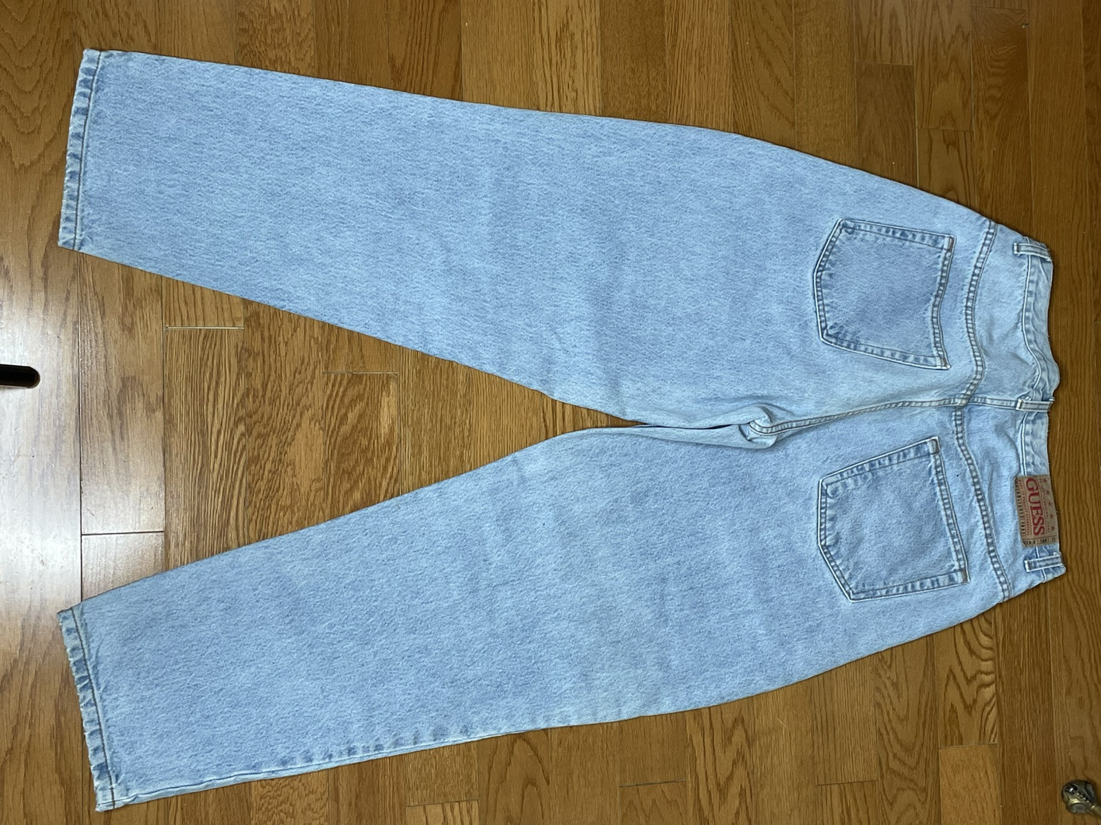 Guess 34×30 Actual 33×30 Mom High Waist Denim Taper Leg Y2K Double Button Jeans