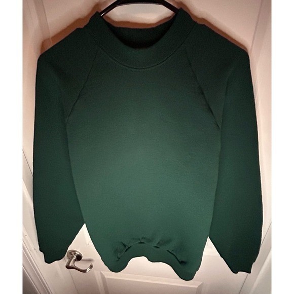 Vintage 90&rsquo;s Single Stitch Forest Green Fruit Of The Loom Crewneck Sweatshirt