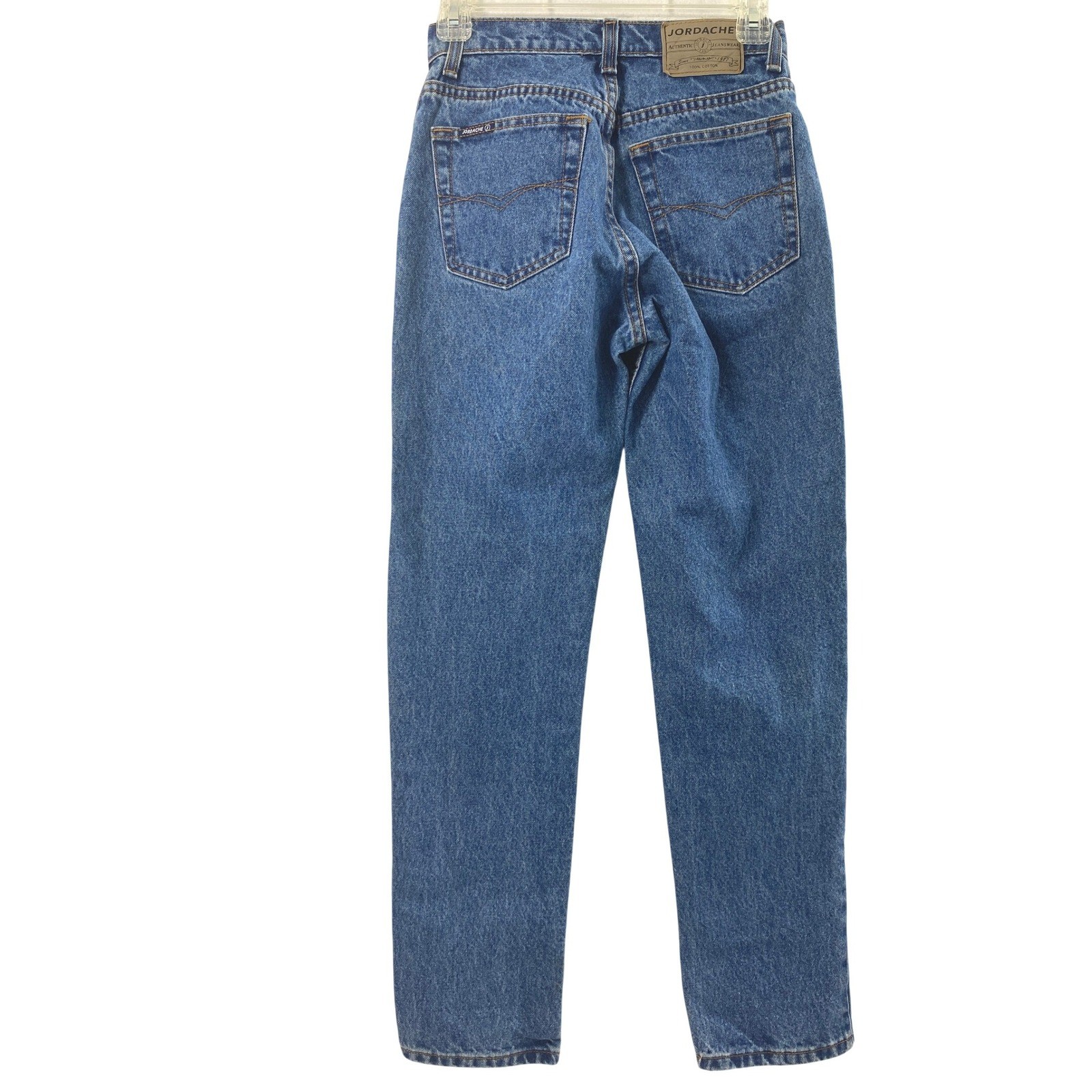 Jordache Vintage Jeans Junior 3/4 Mid Rise Straight Leg Blue Jeans 100% Cotton