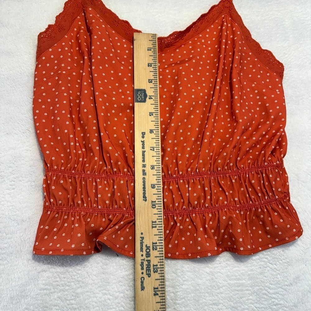 Ten Sixty Sherman S Orange Lace Trim Peplum Cami Boho Top