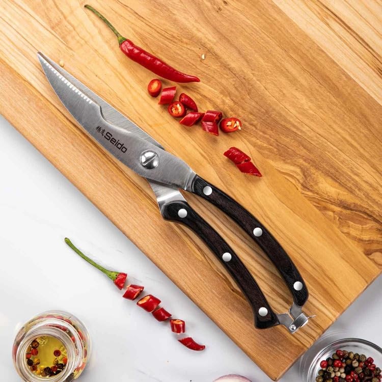 Seido Knives 4&Prime; Pro Kitchen Shears – High-Carbon Stainless Steel, Detachable