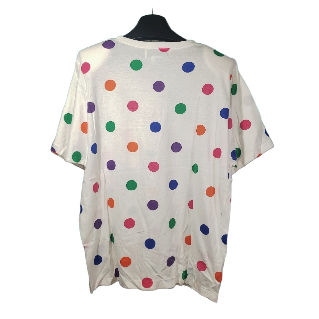 VTG Reference Point S/S T-Shirt Rainbow Polka Dot Shoulder-Pads Single-Stitch