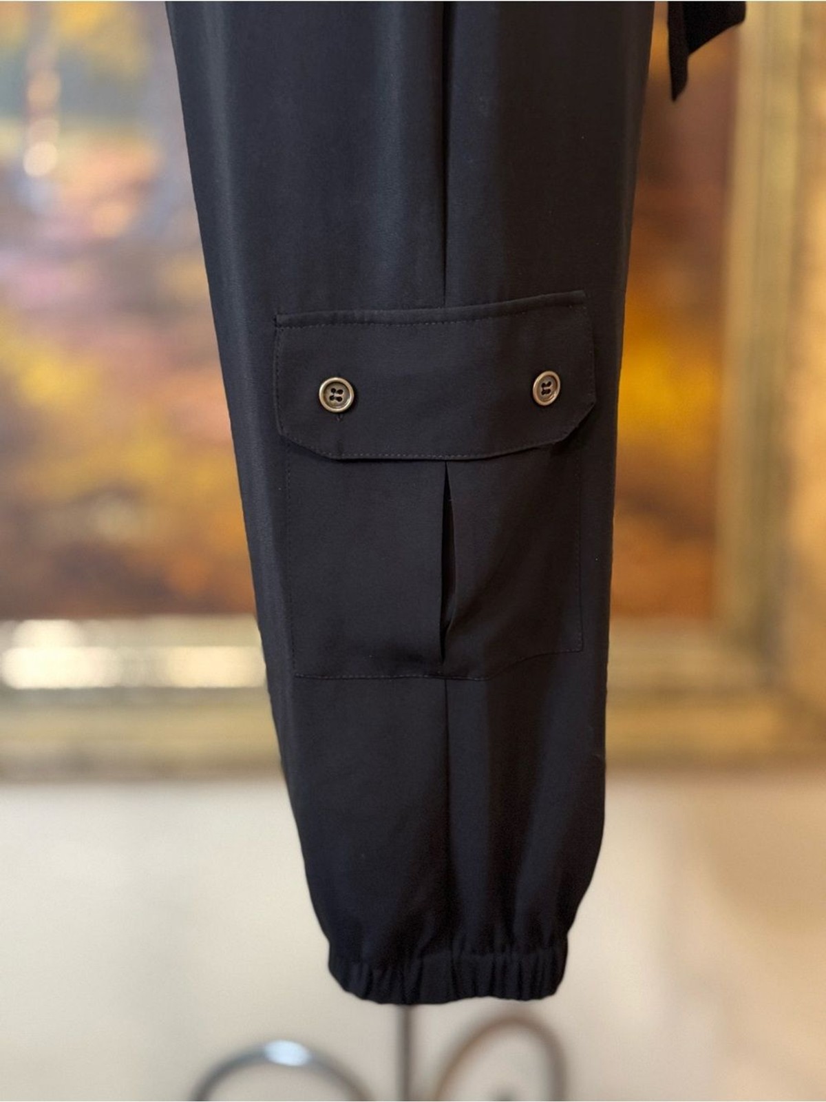 Vintage Y2K Cache Black Strapless Cargo Jumpsuit