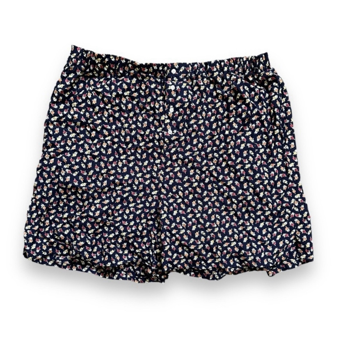 Vintage 80s/90s Banana Republic Black Floral Pull-On Shorts Women’s Size XL