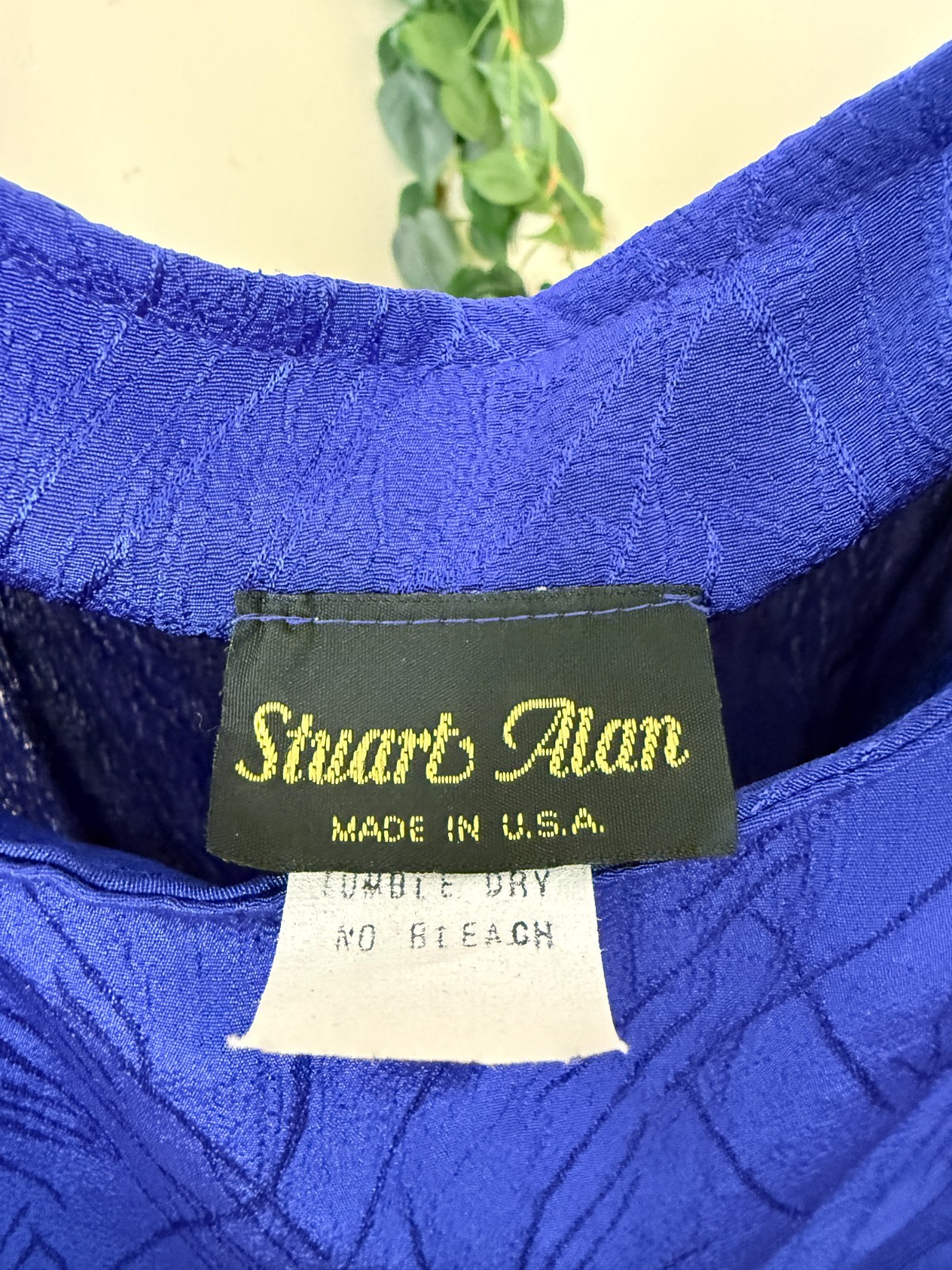 Vintage 80s Stuart Alan Blue Blouson Dress sz 10