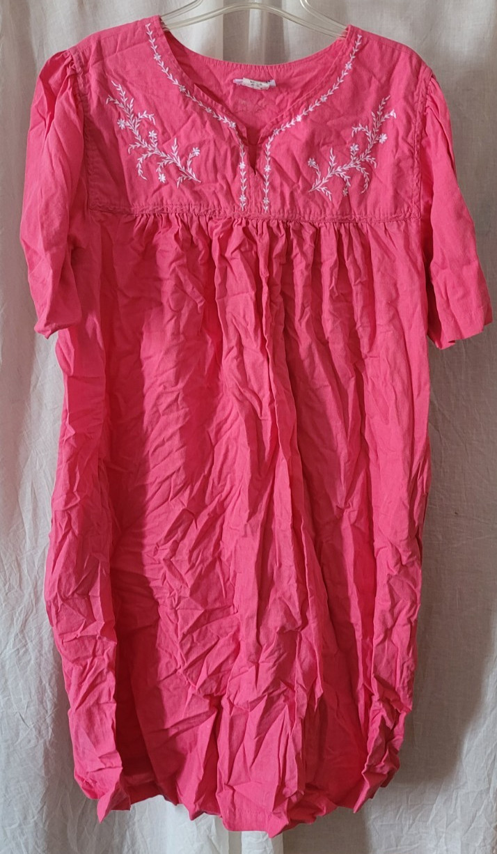 VTG Women&rsquo;s National Nightgown Plus Size 3X Pink Pullover Short Sleeve Light