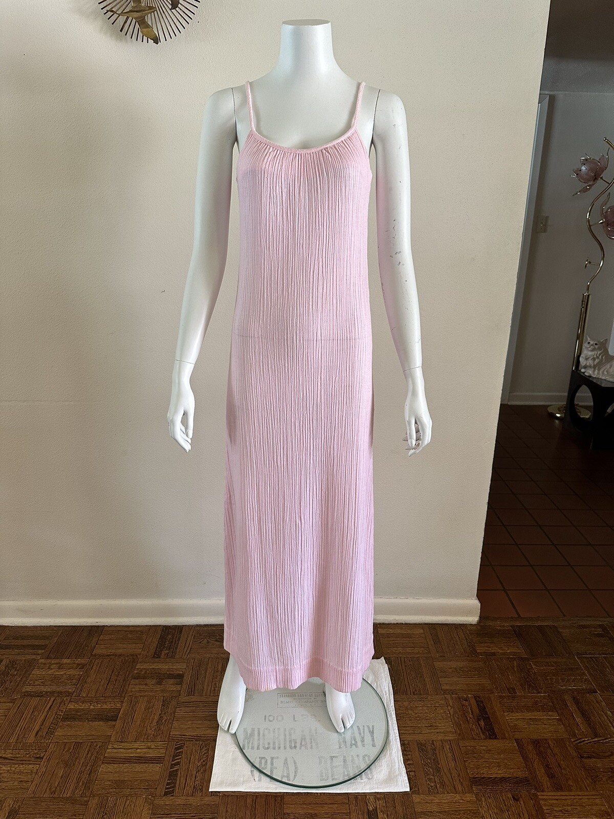 1970s Nalii Honolulu Cotton Gauze Keyhole Dress Pool Cover Up Cabana Resort VTG