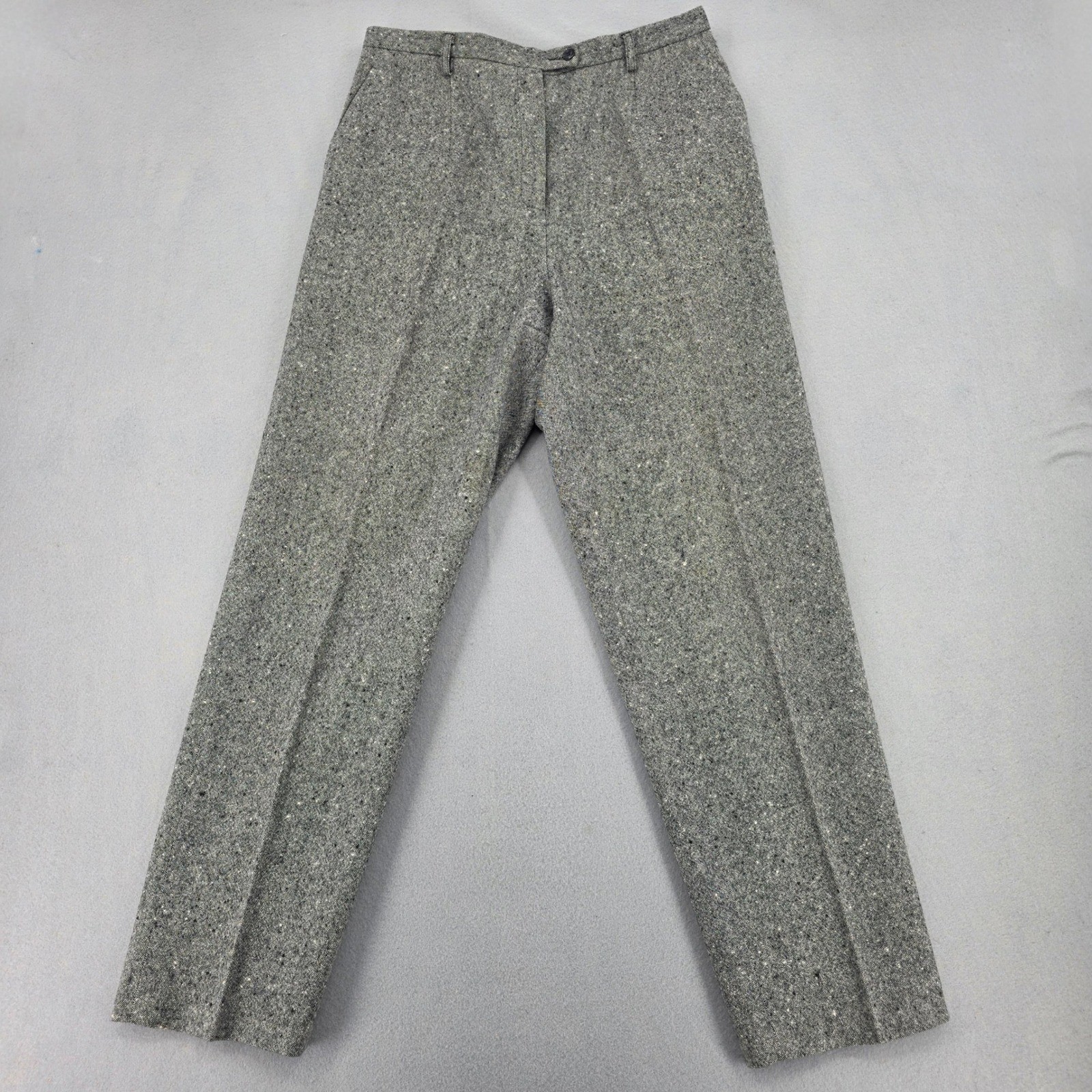 Pendleton Vintage Grey Donegal Tweed Wool Pant Suit Blazer Trousers Size 14 USA
