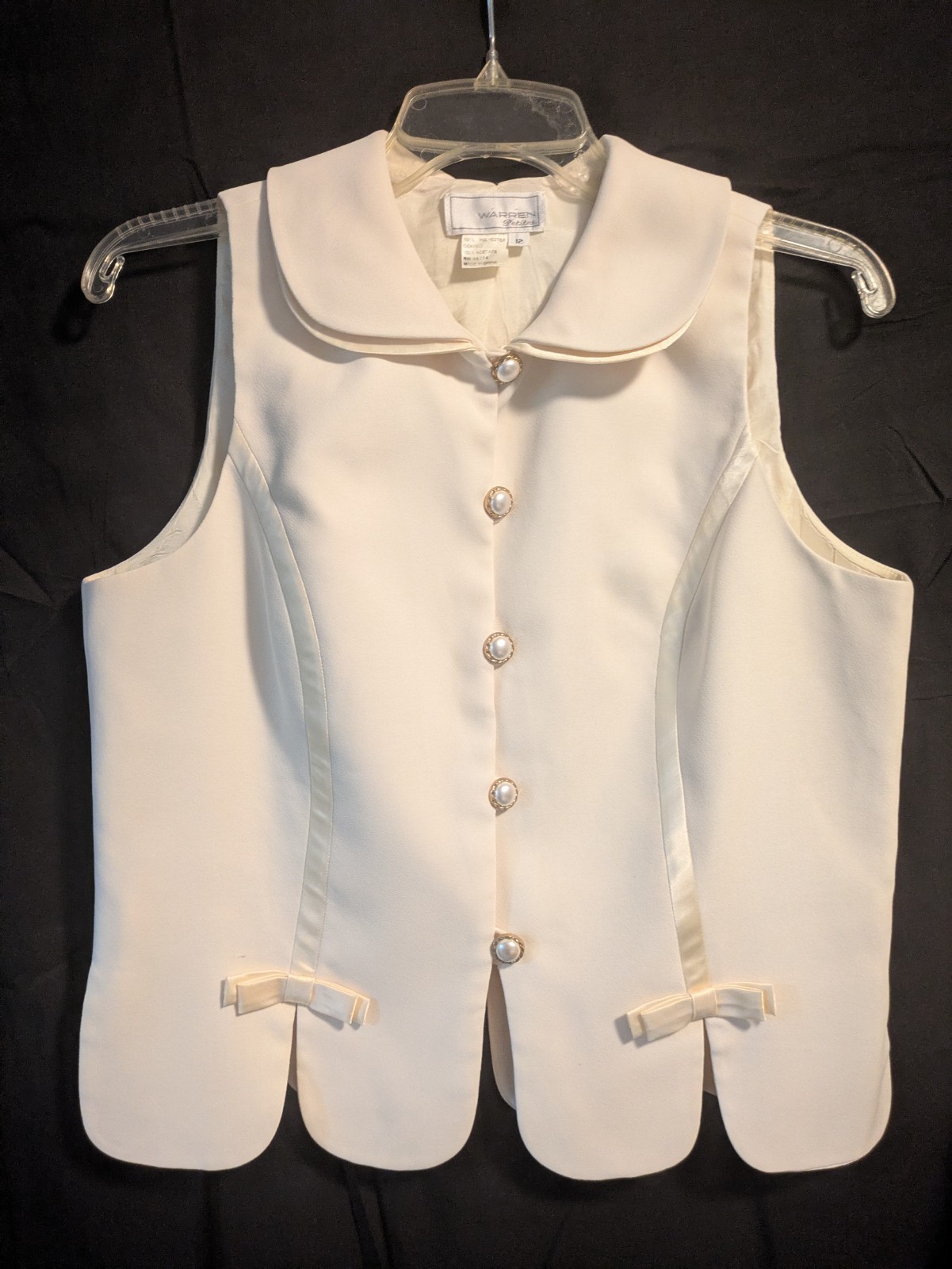 Vintage Ivory Women&rsquo;s Vest With Feminine Details