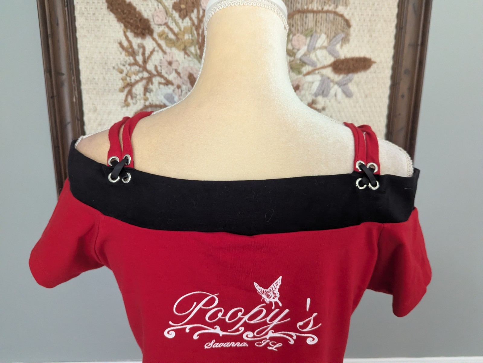 Y2K 2010s Easyriders Hands Off Me Booty Womens Shirt Off Shoulder Biker Style