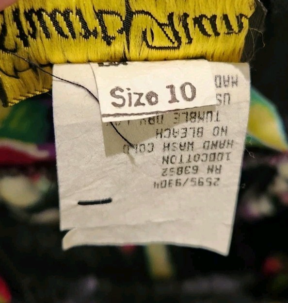 VTG 80s Stuart Alan Multicolor Floral Belted Dress Peekaboo Back Women&rsquo;s 10