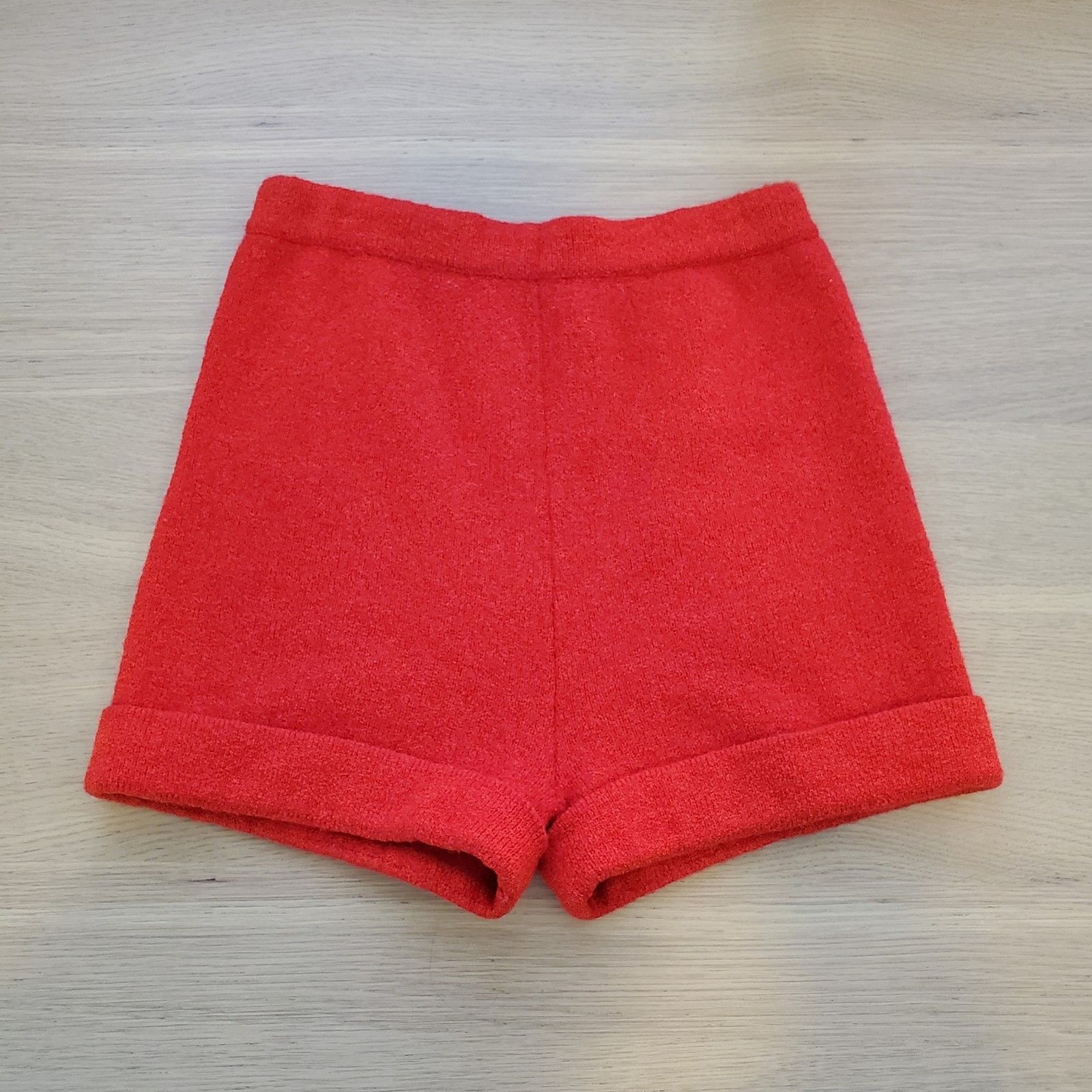 Vintage 60s Full Fashioned Red Wool Knit Shorts