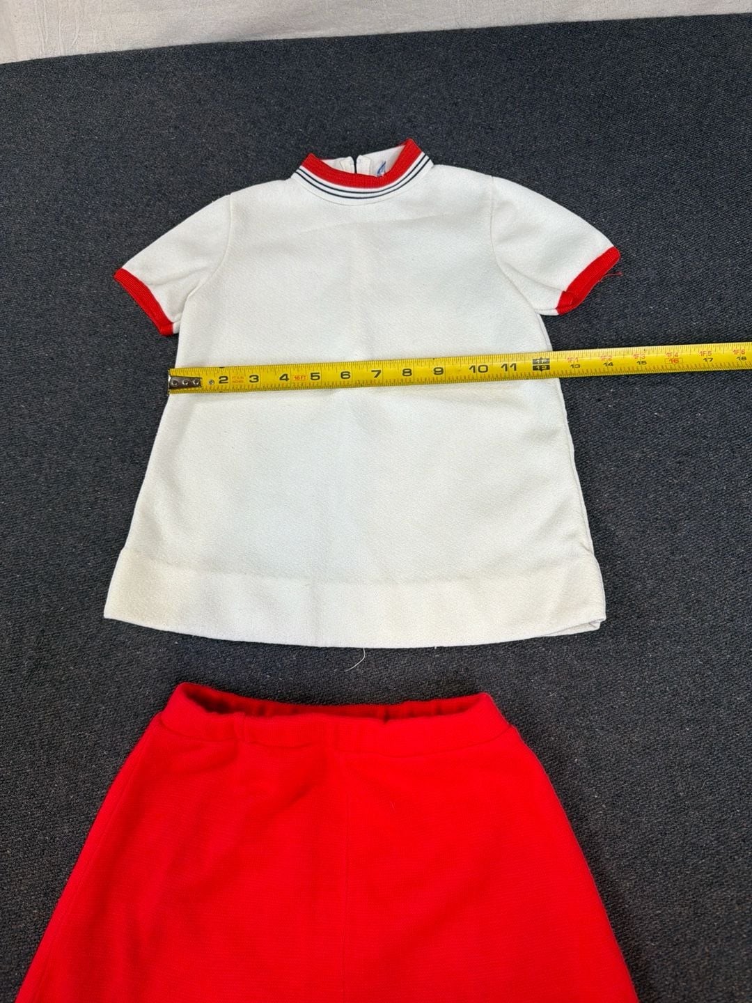 Vintage Biquette Original Red & White Orlon Skirt Set
