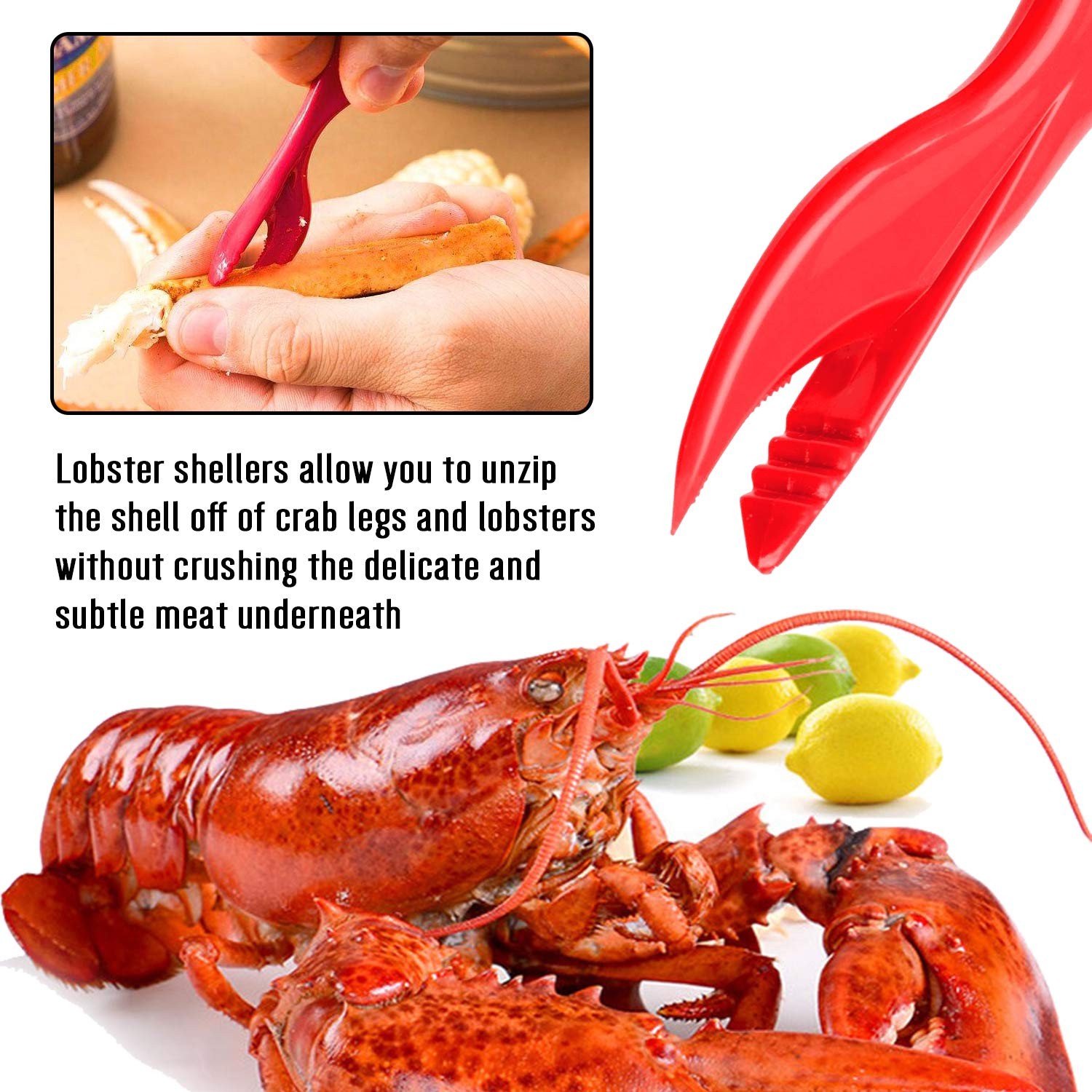 Hiware 20pc Seafood Tool Set: 6 Crab Crackers, 6 Lobster Shellers, Forks, Scisso