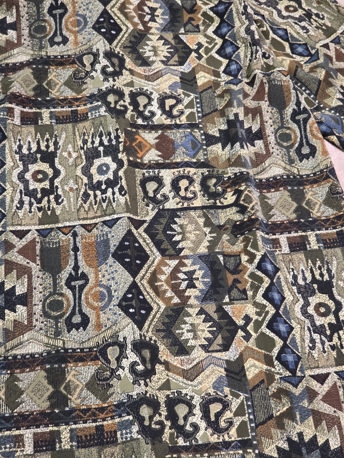 90s VTG Florentine Grandmacore Button Up Aztec Tribal