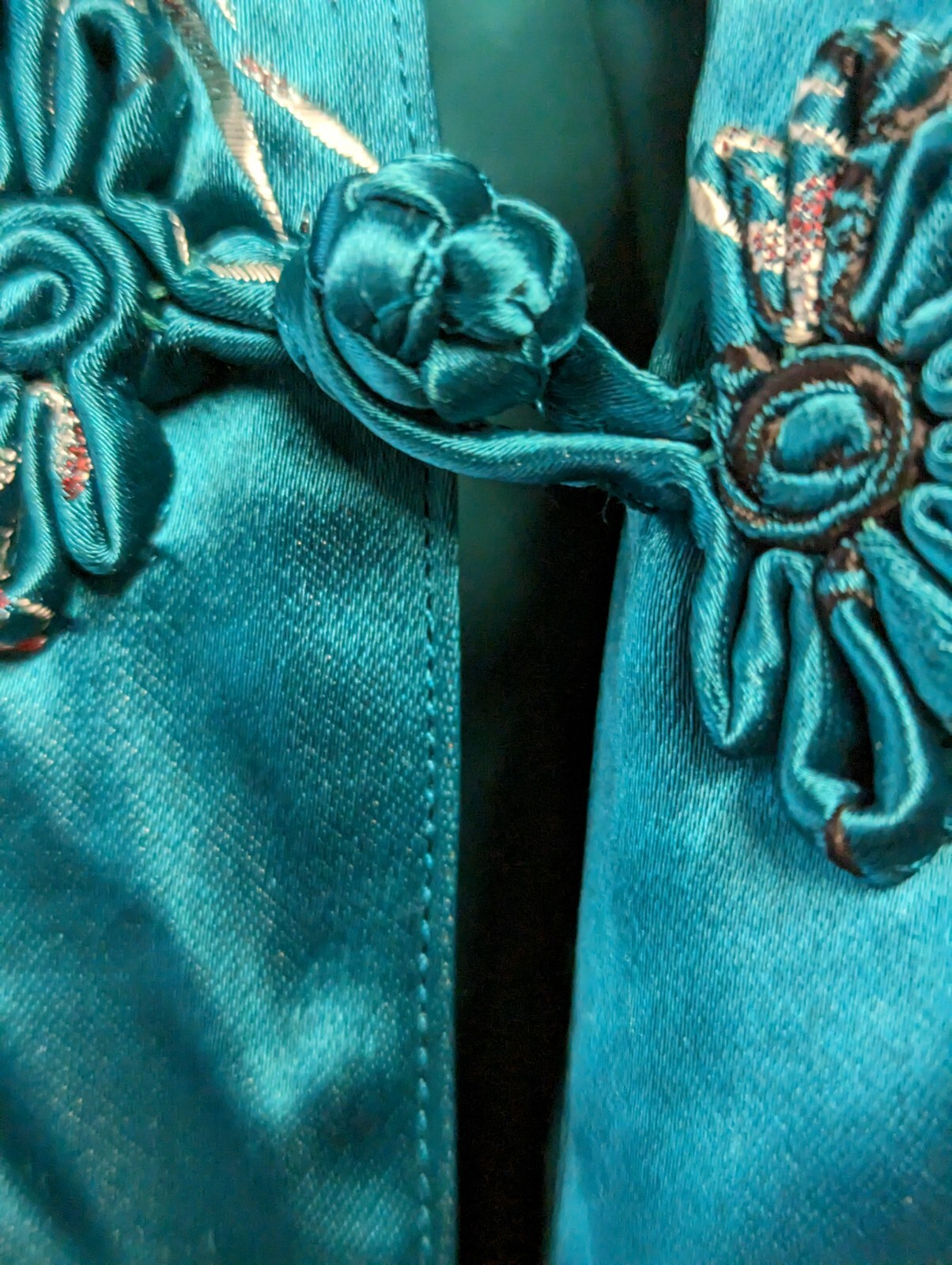 Fancy Vintage Chinese Silk Embroidered Styled Dress By Peony Brand Small ?