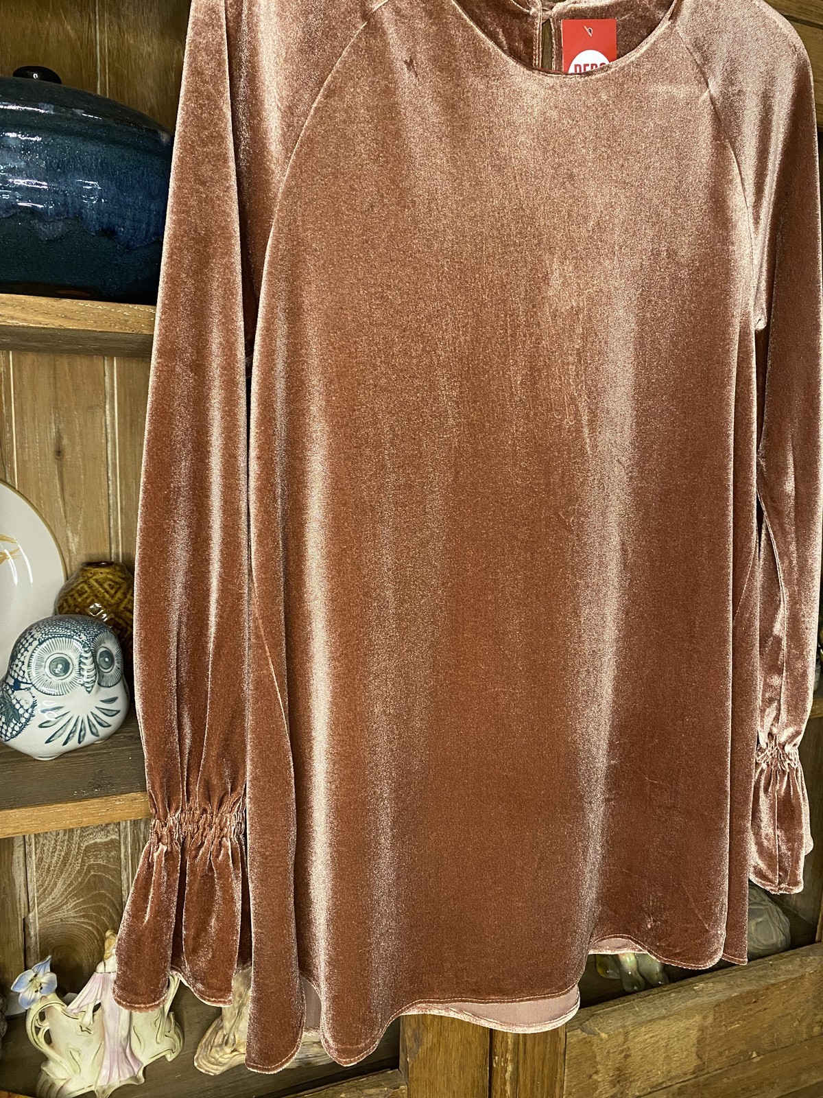 Blush Pink Velvet Blouse