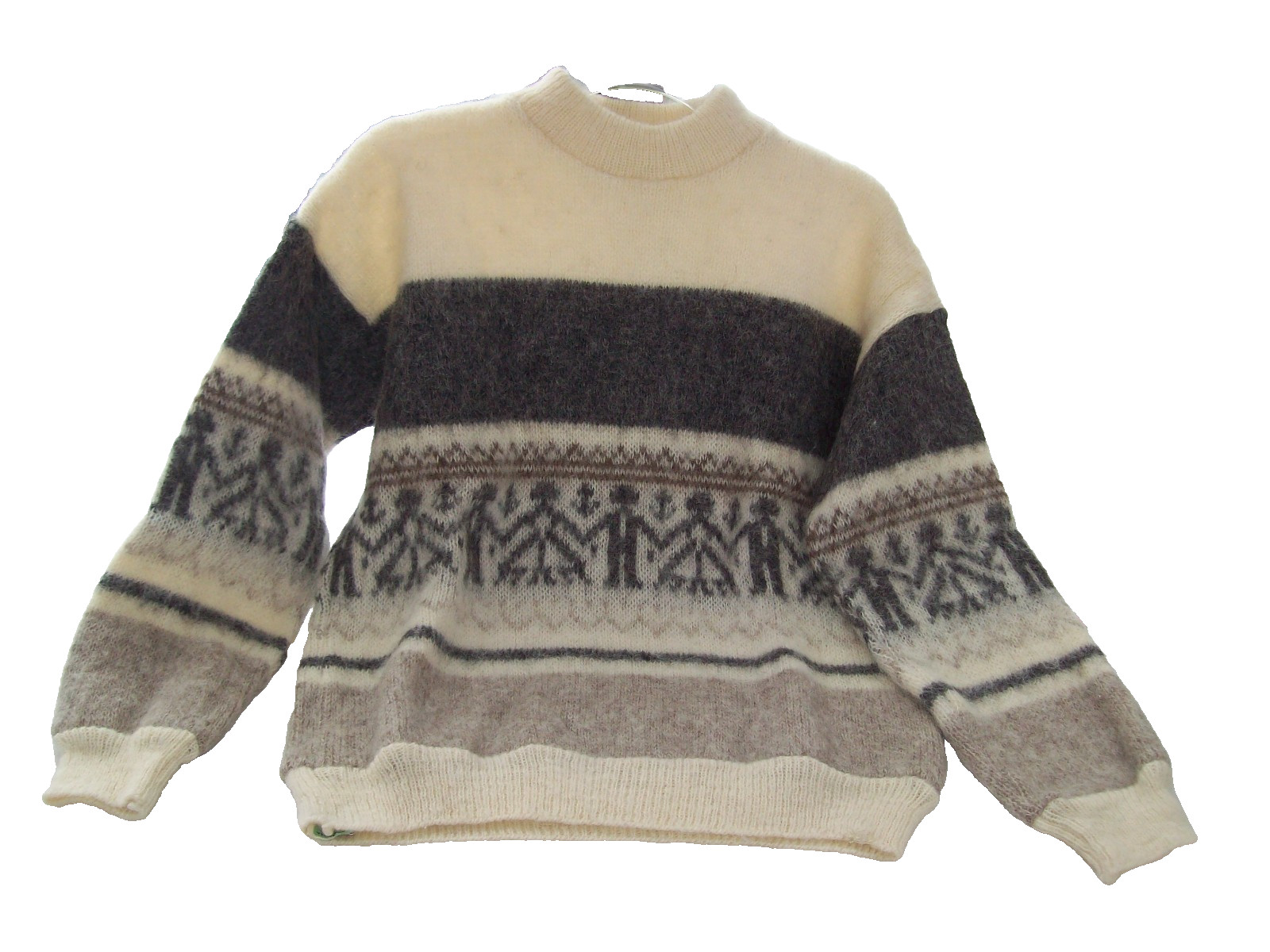 vintage ALAFOSS ICEWOOL Women&rsquo;s sz S 4 6 Ski Sweater Iceland Ivory Brown