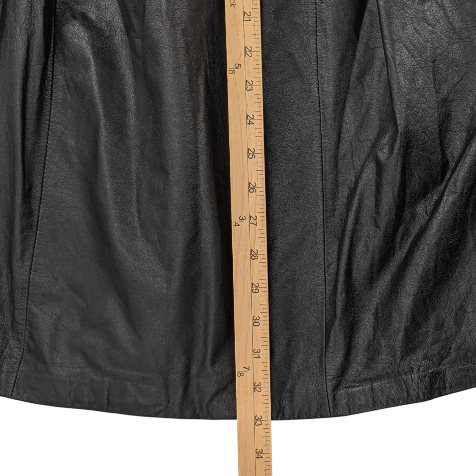VTG 80s Black Leather Quilted Midi Skirt Womens 8 Yoke New Wave Goth Avant Garde