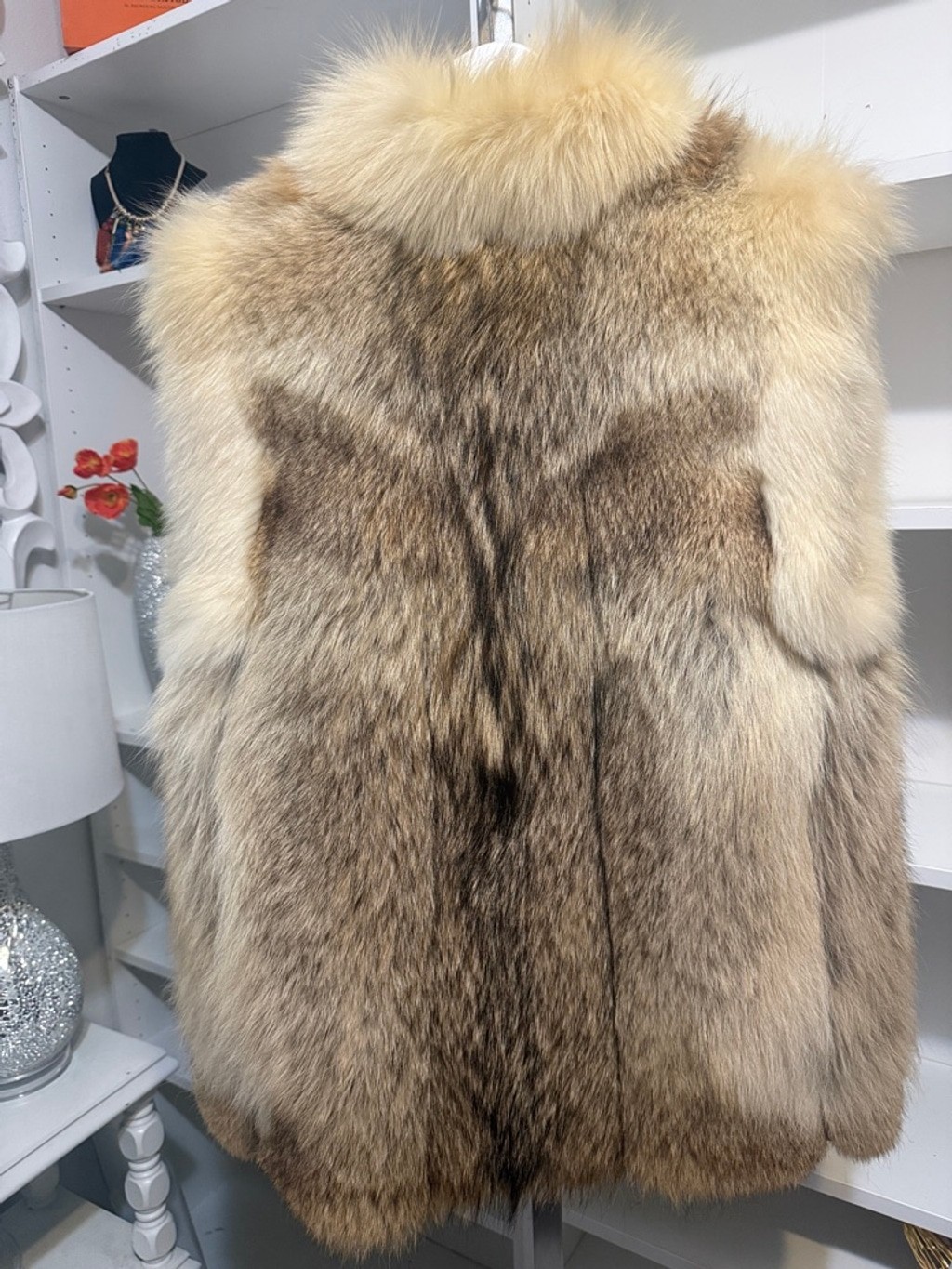 Authentic Mink & Fox Custom Made Trim Fur Vest M/L