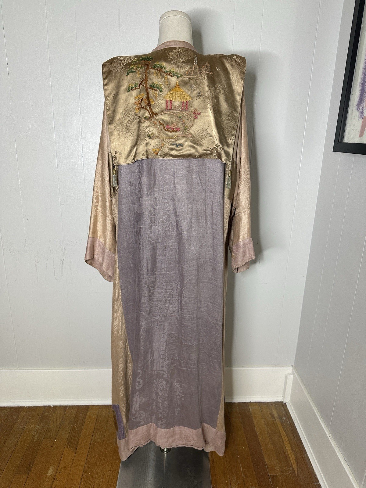 Vintage Antique Material 80s Made Romantic Art To Wear Duster