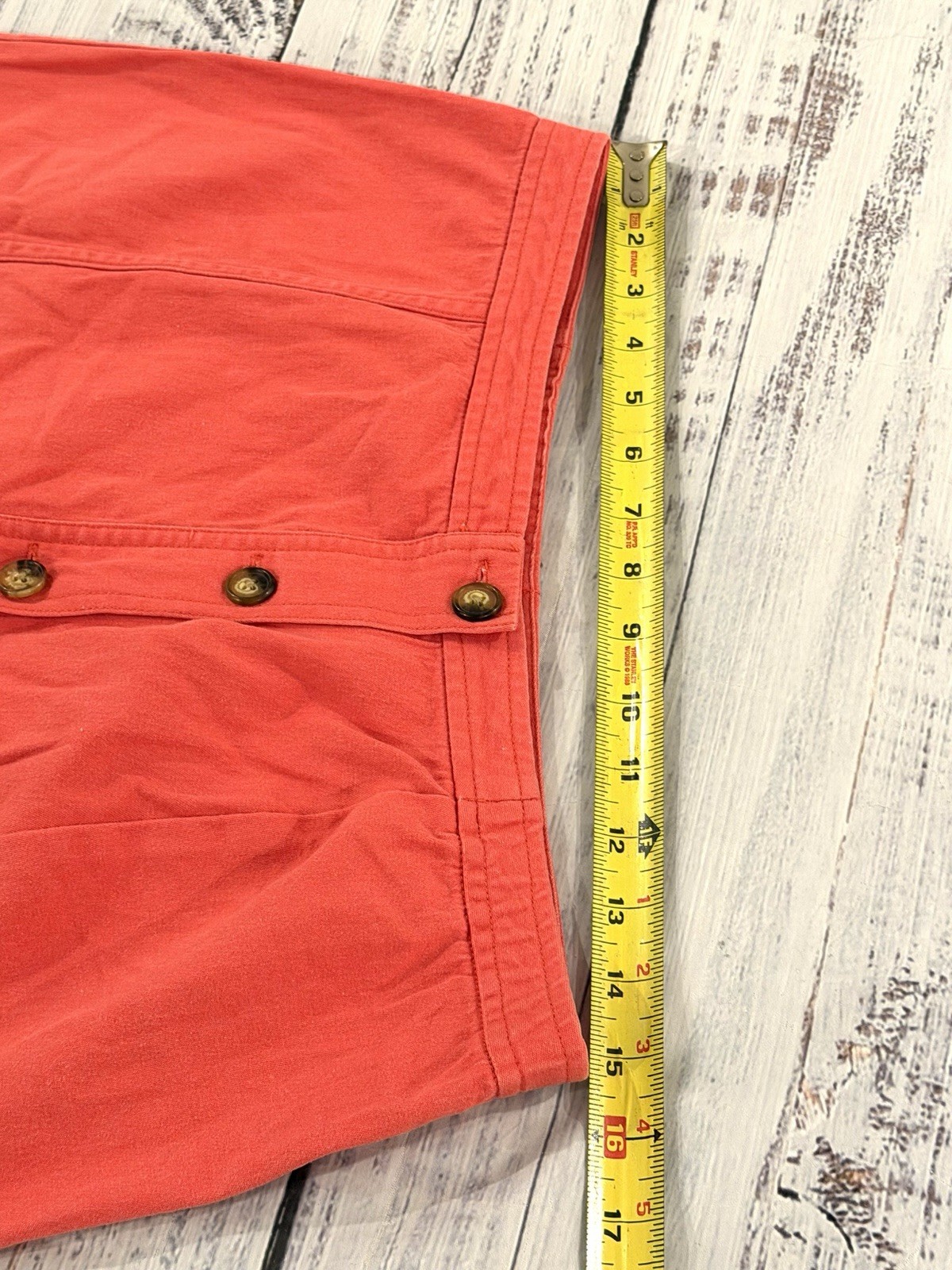 Vintage Orvis Women&rsquo;s 12 Coral Button Up Academia Skirt Made In Honk Kong Cotton