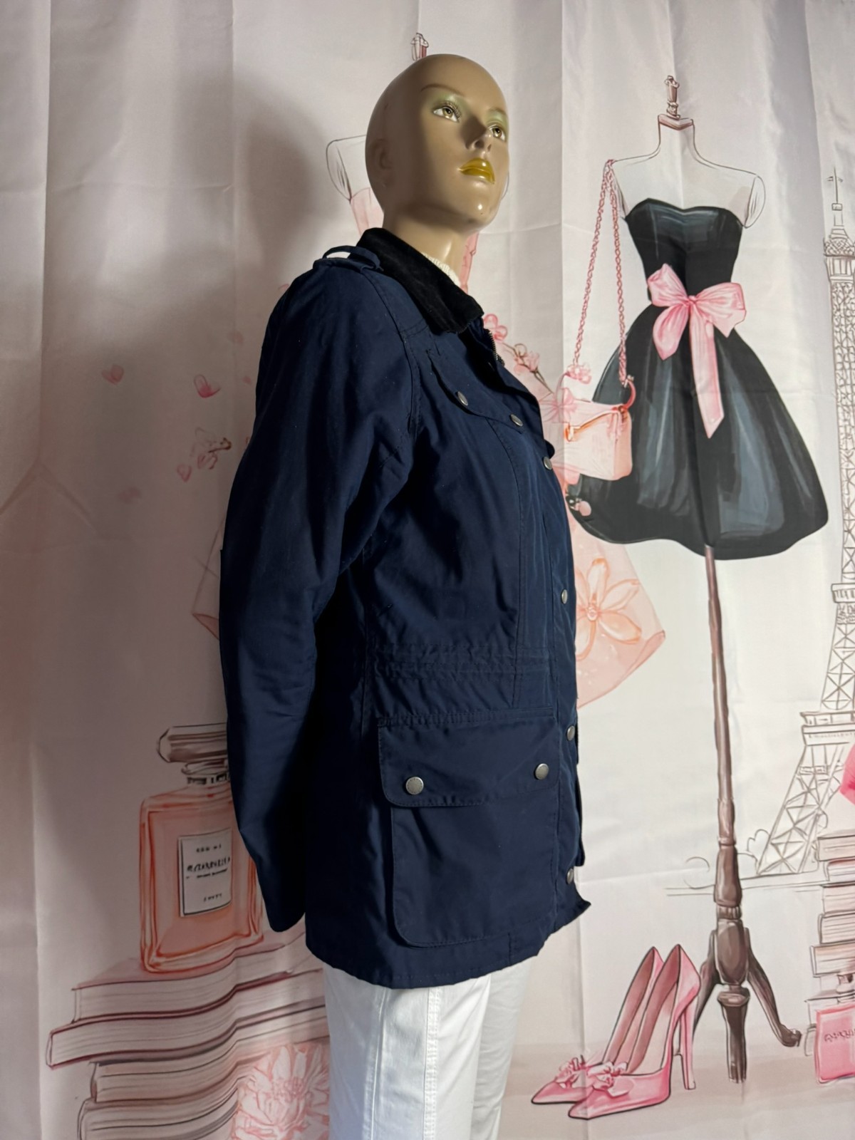 Barbour International Ladies Navy Jacket UK14 EU40 Heritage Utility Jacket