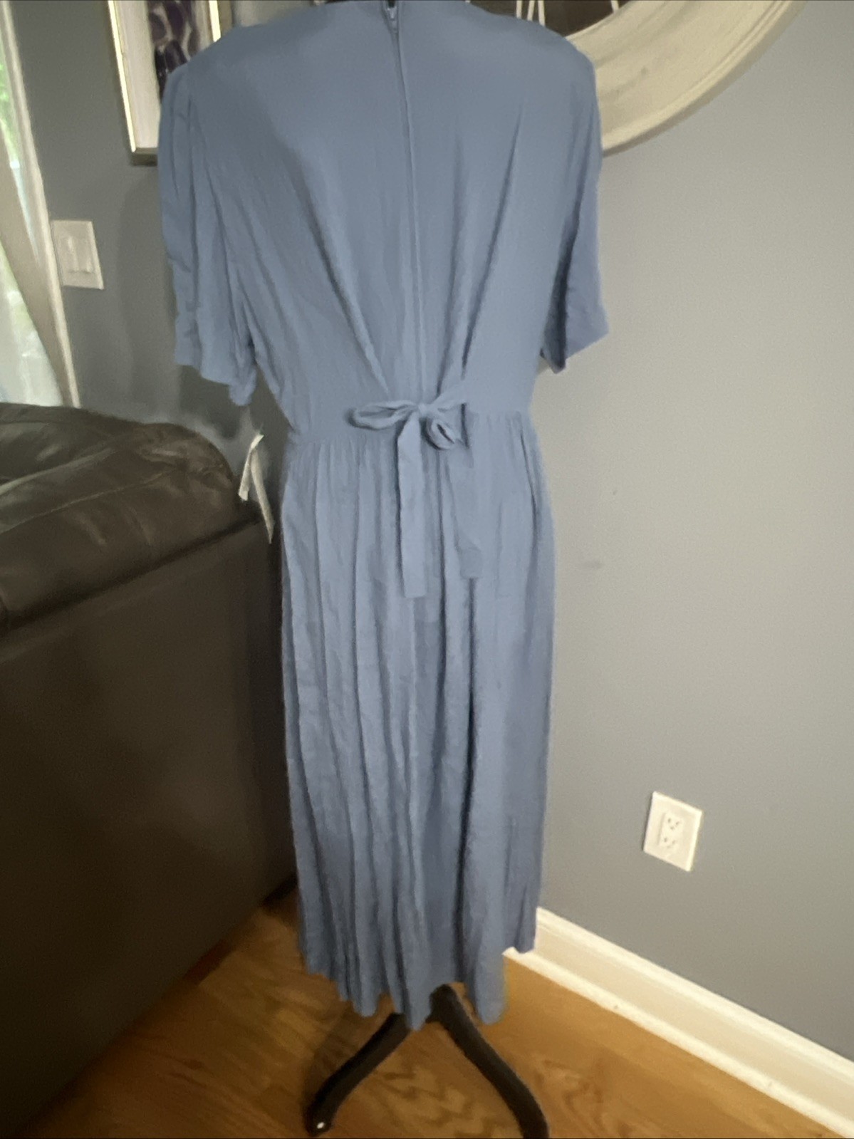 Karin Stevens ︱Light Blue Dress ︱ Embroidery Collar︱Size 14︱NWT︱Vintage︱1990&rsquo;s