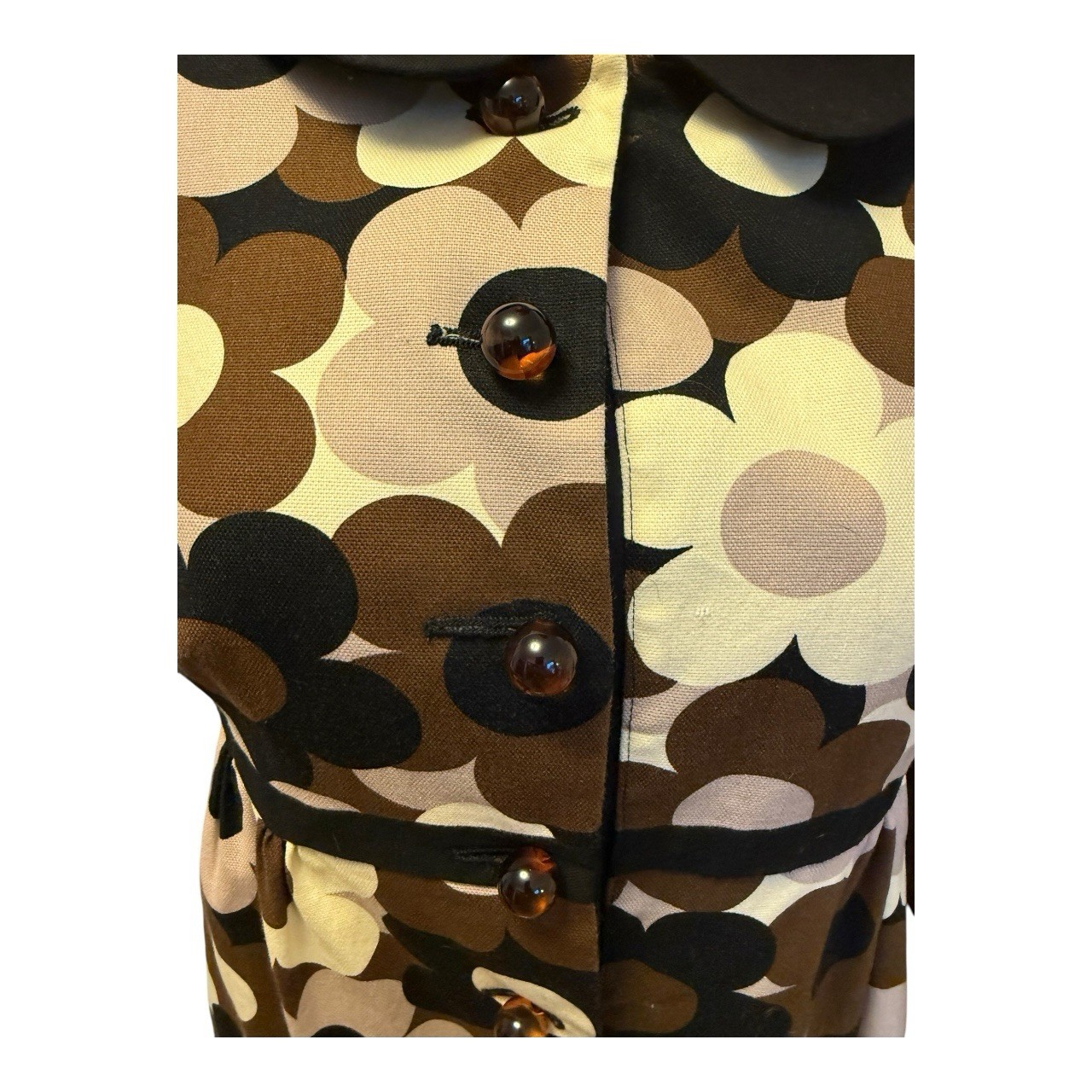 Vintage 60s Style Retro Floral Button-Up Coat Dress Women&rsquo;s