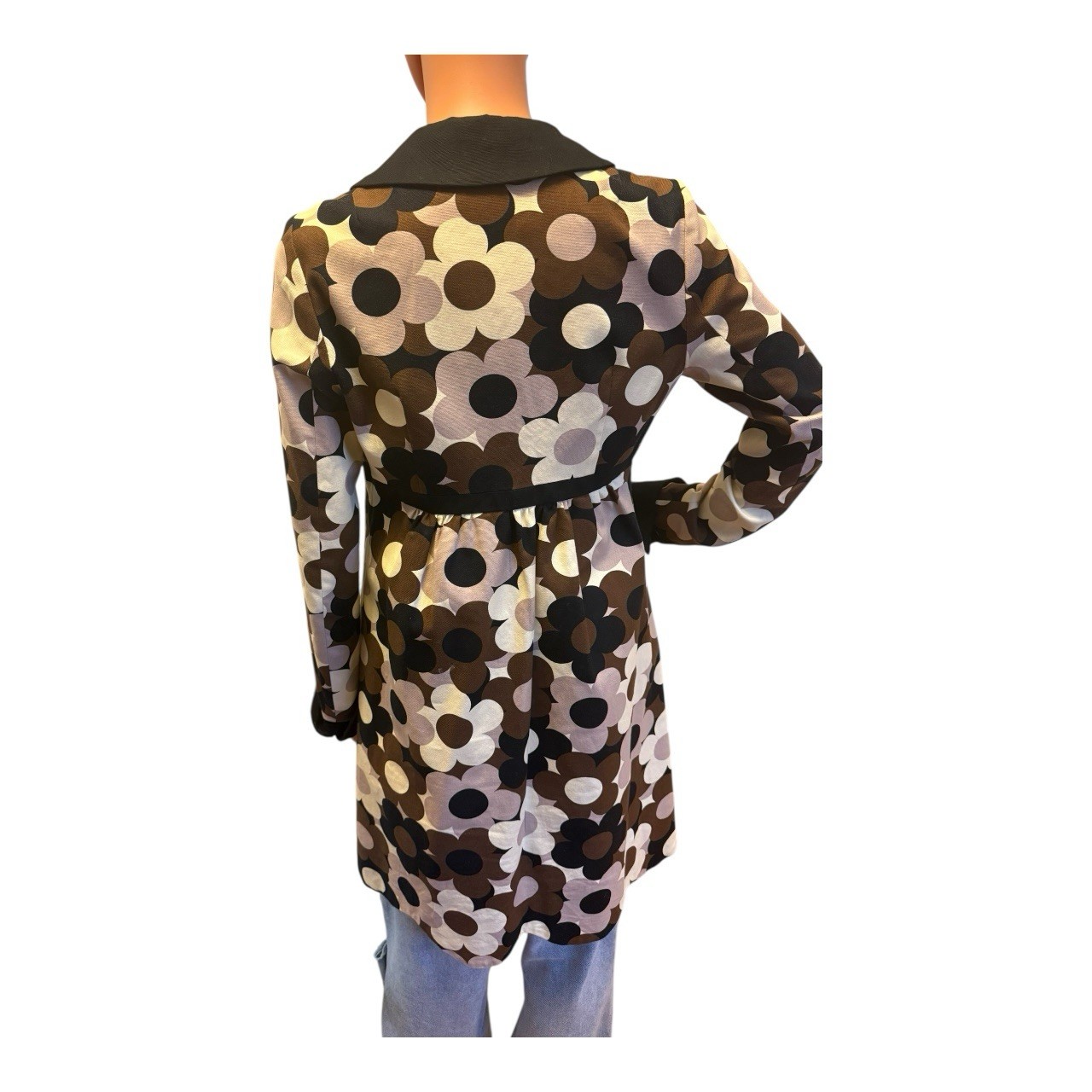 Vintage 60s Style Retro Floral Button-Up Coat Dress Women&rsquo;s